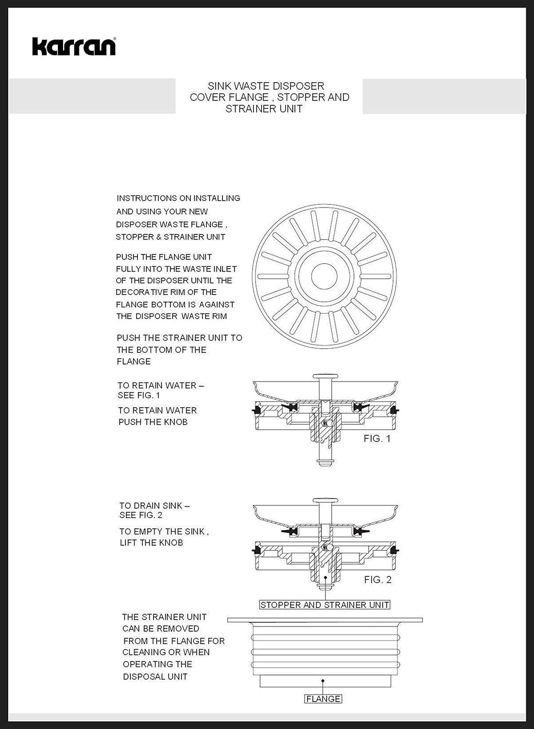Karran 3-1/2 In. Kitchen Sink Decorative Disposal Flange in Stainless Steel