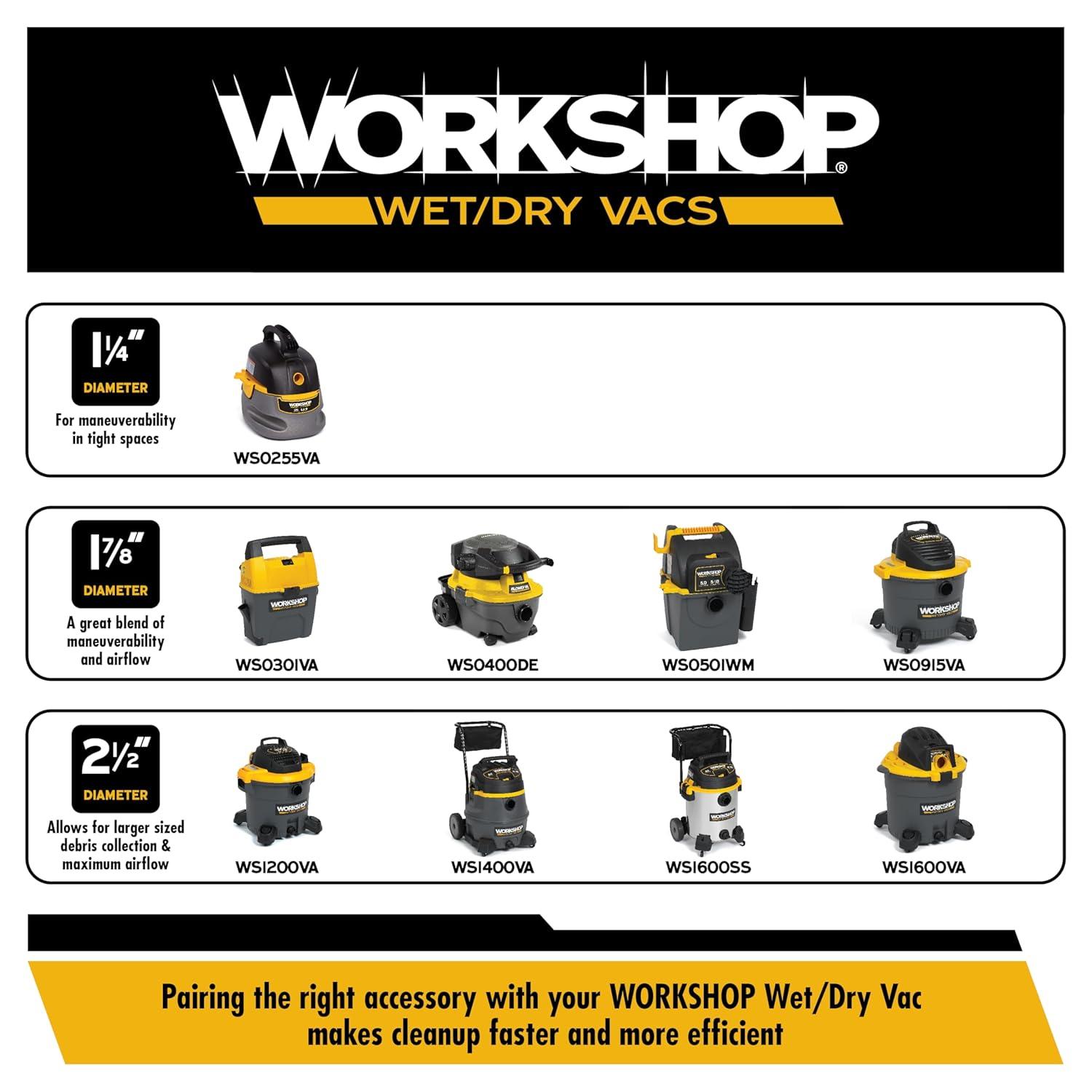 Extra Long Black Plastic Wet/Dry Vacuum Hose with Locking Tab