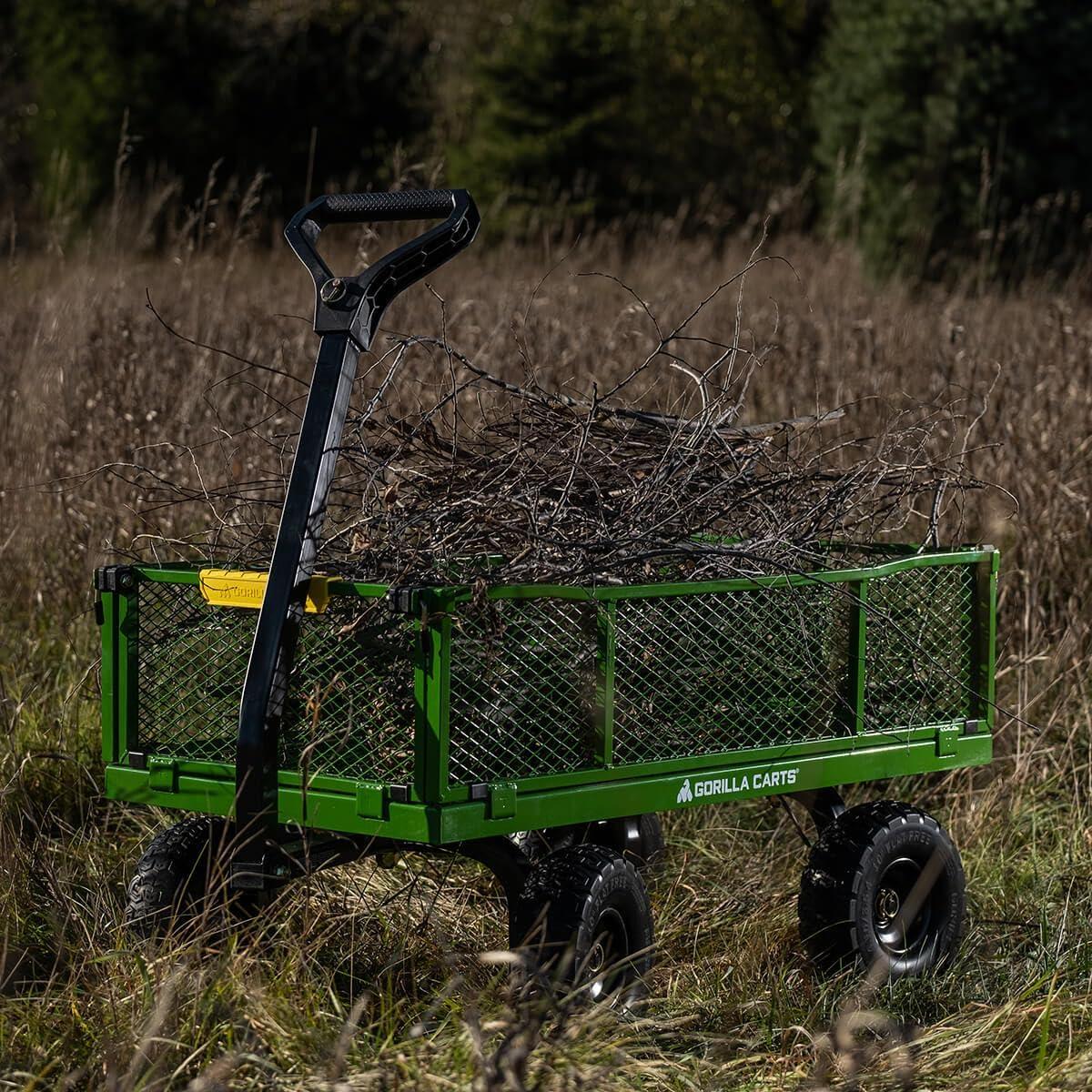 Gorilla Carts GOR400 400-lb. Steel Mesh Garden Cart with 10" Tires