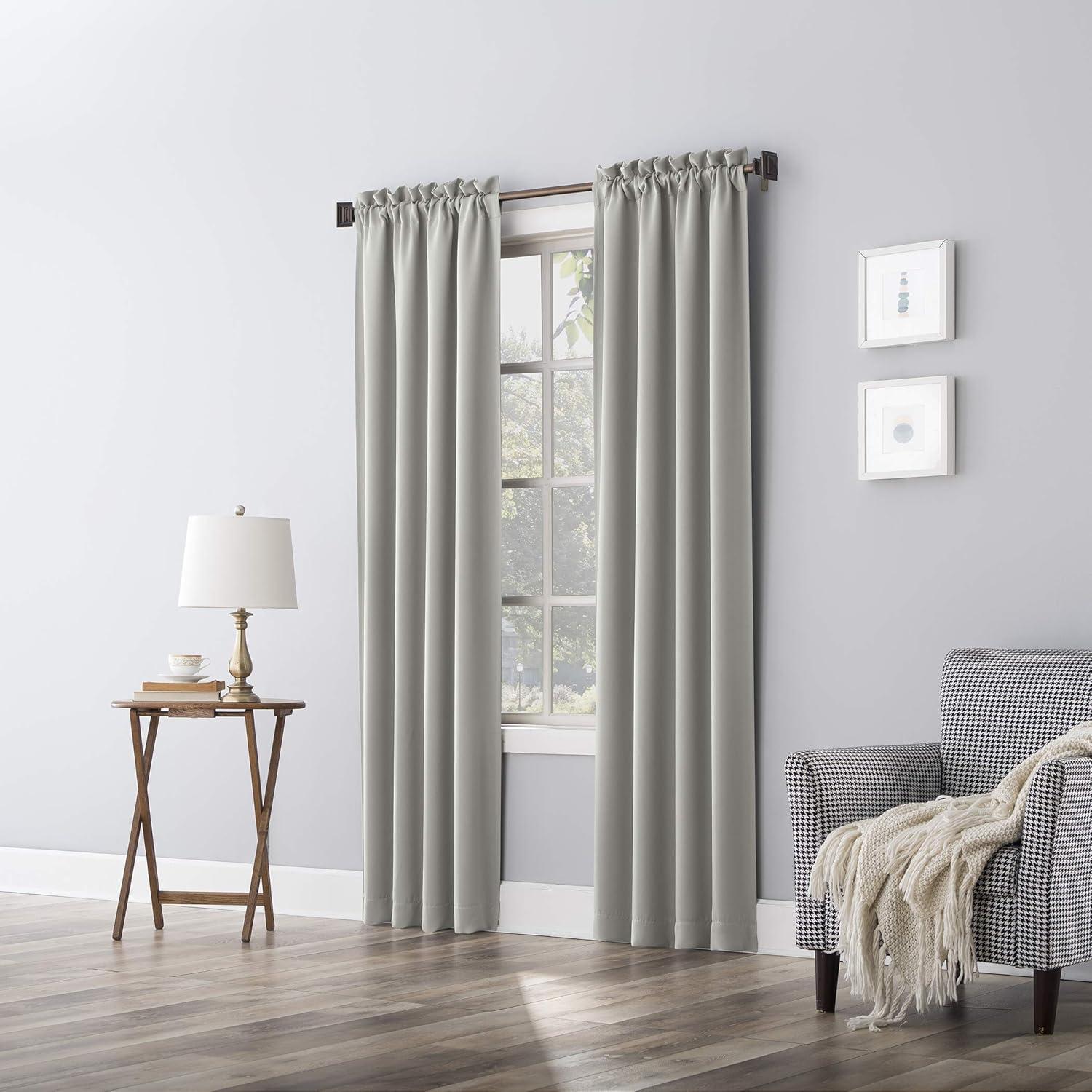 Sun Zero Blackout Kenneth Energy Saving Rod Pocket Curtain Panel