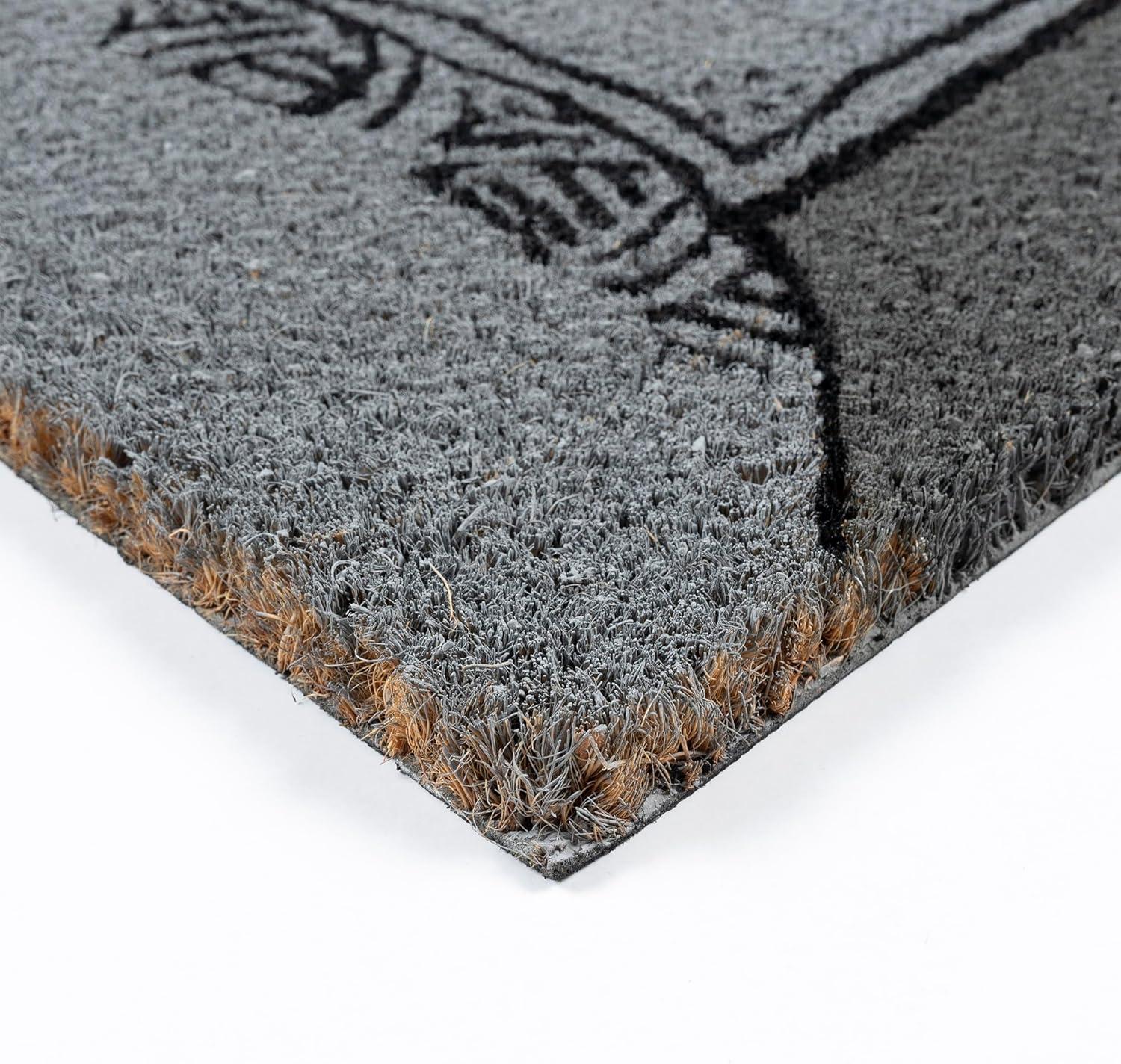 Disney Nightmare Before Christmas Jack Sally Welcome Black White Natural Graphic Non-Slip Indoor/ Outdoor Coir Door Mat 2-Pack, 20x34 (Set of 2)