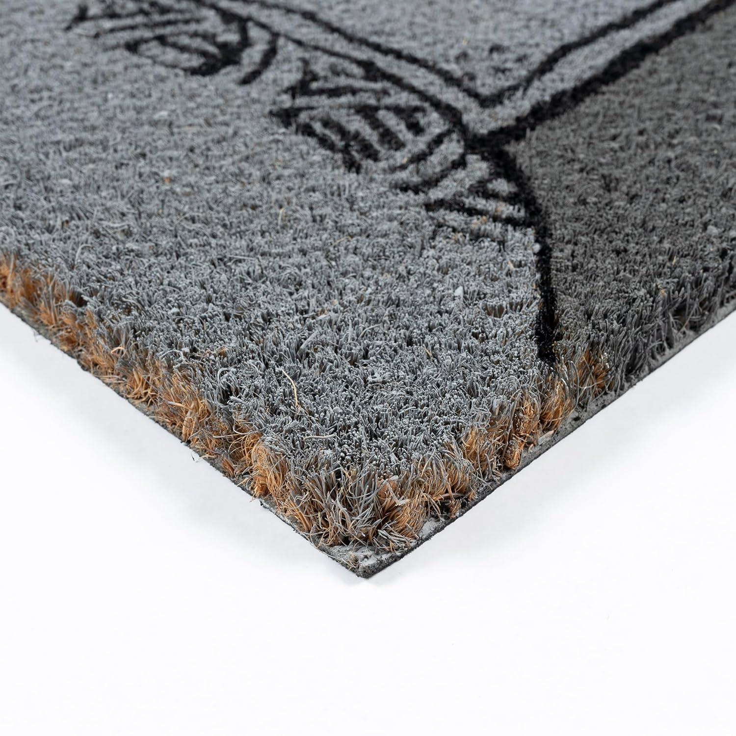 Disney Nightmare Before Christmas Jack Sally Welcome Black White Natural Graphic Non-Slip Indoor/ Outdoor Coir Door Mat 2-Pack, 20x34 (Set of 2)