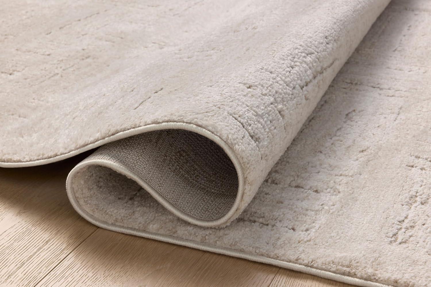 Ivory Taupe Abstract Wool Synthetic Area Rug