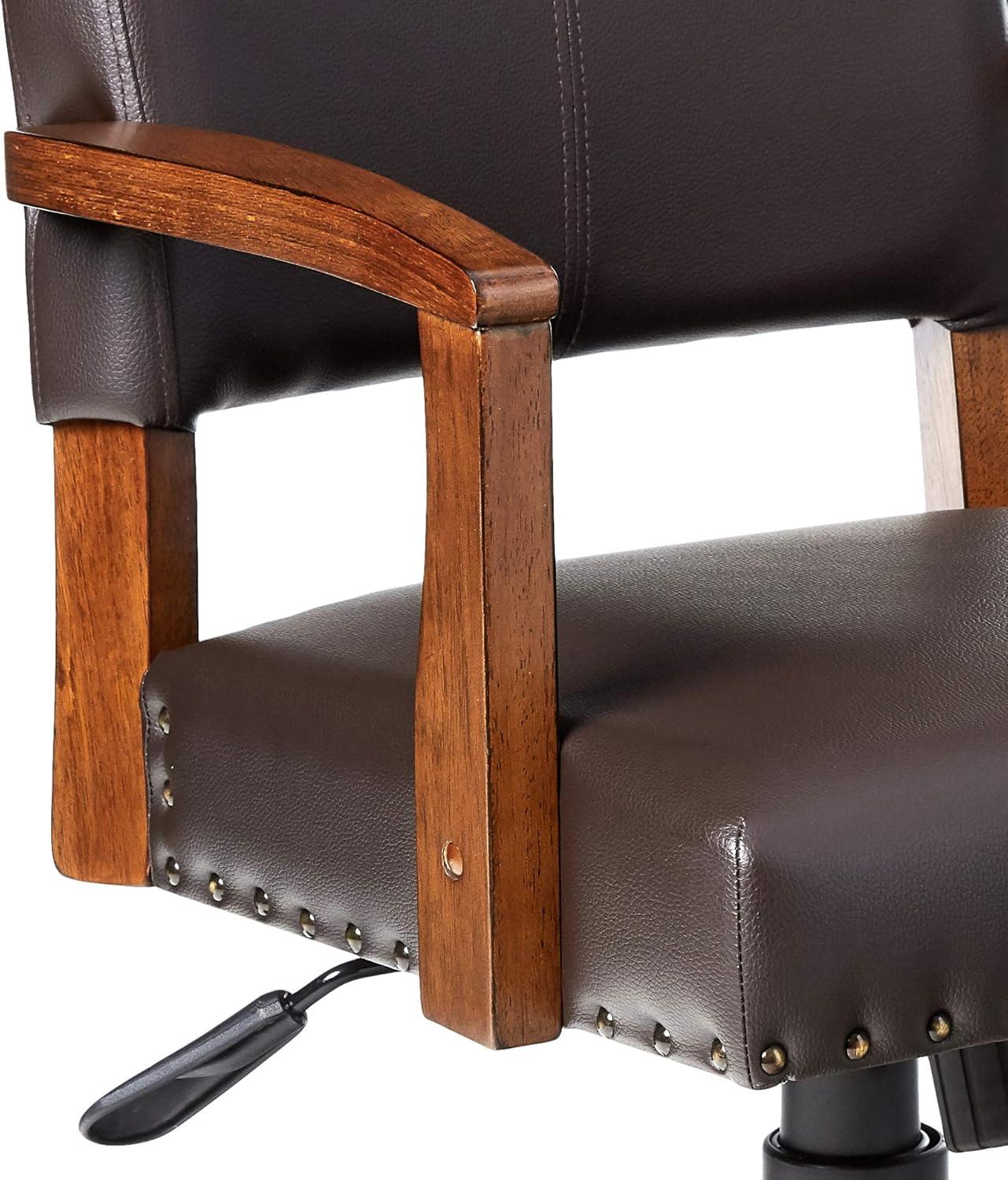 Deluxe Wood Bankers Chair in Espresso Faux Leather