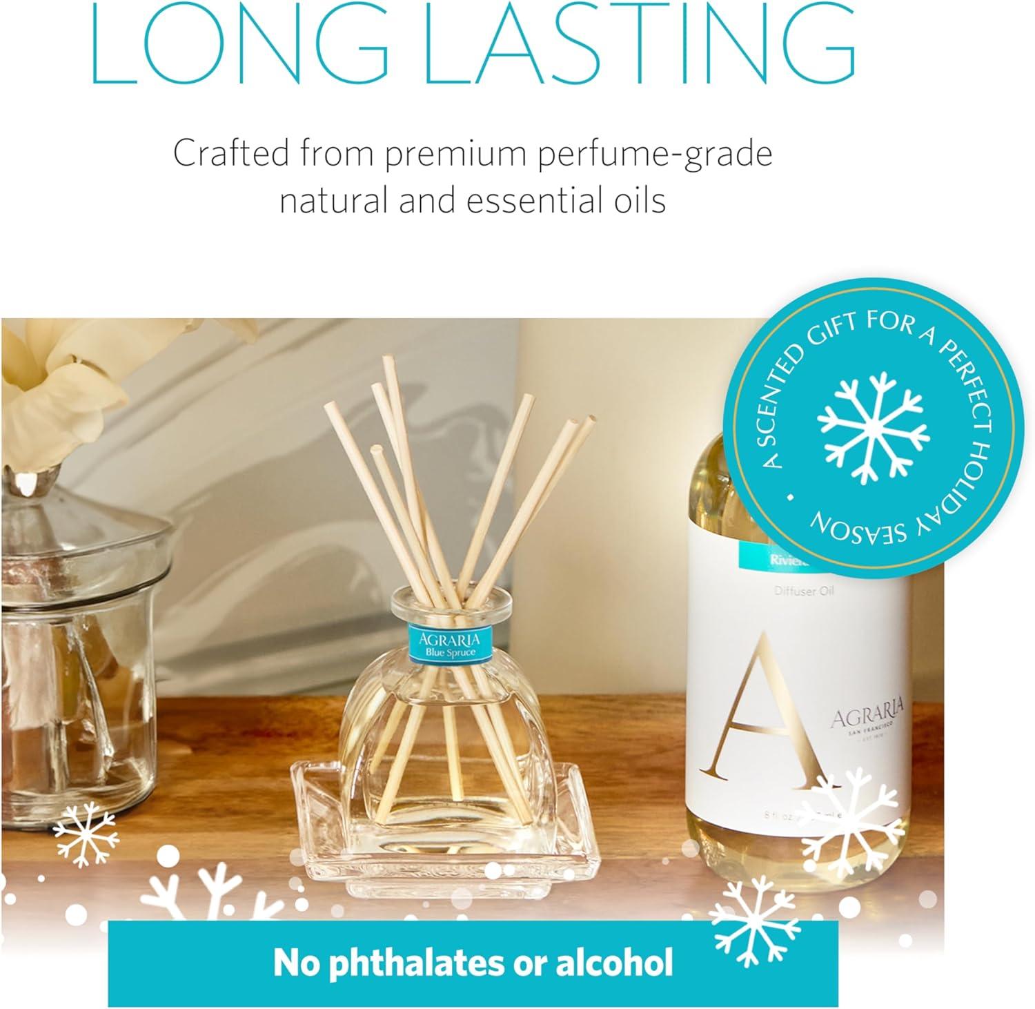 PetiteEssence Blue Spruce Reed Diffuser with Handcrafted Sola Flower