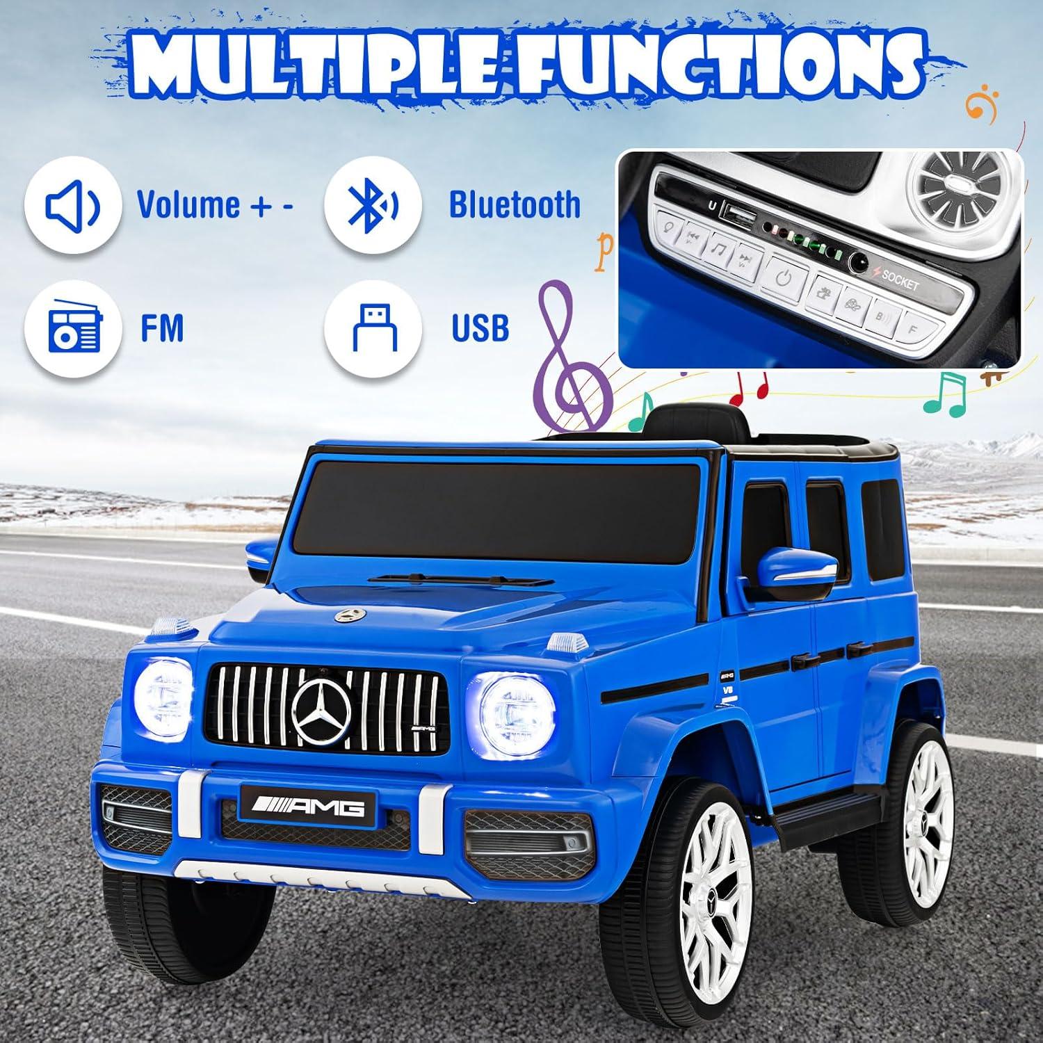 Costway 12V Kids Ride On Car Licensed Mercedes Benz G63 Electric Vehicle with Remote Control Navy