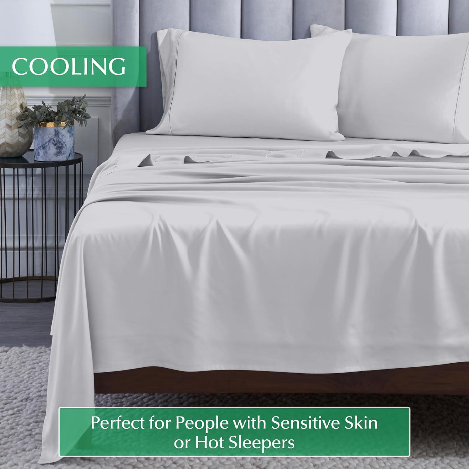 Superior Superior 300 Thread Count Rayon From Bamboo Solid Deep Pocket Bed Sheet Set