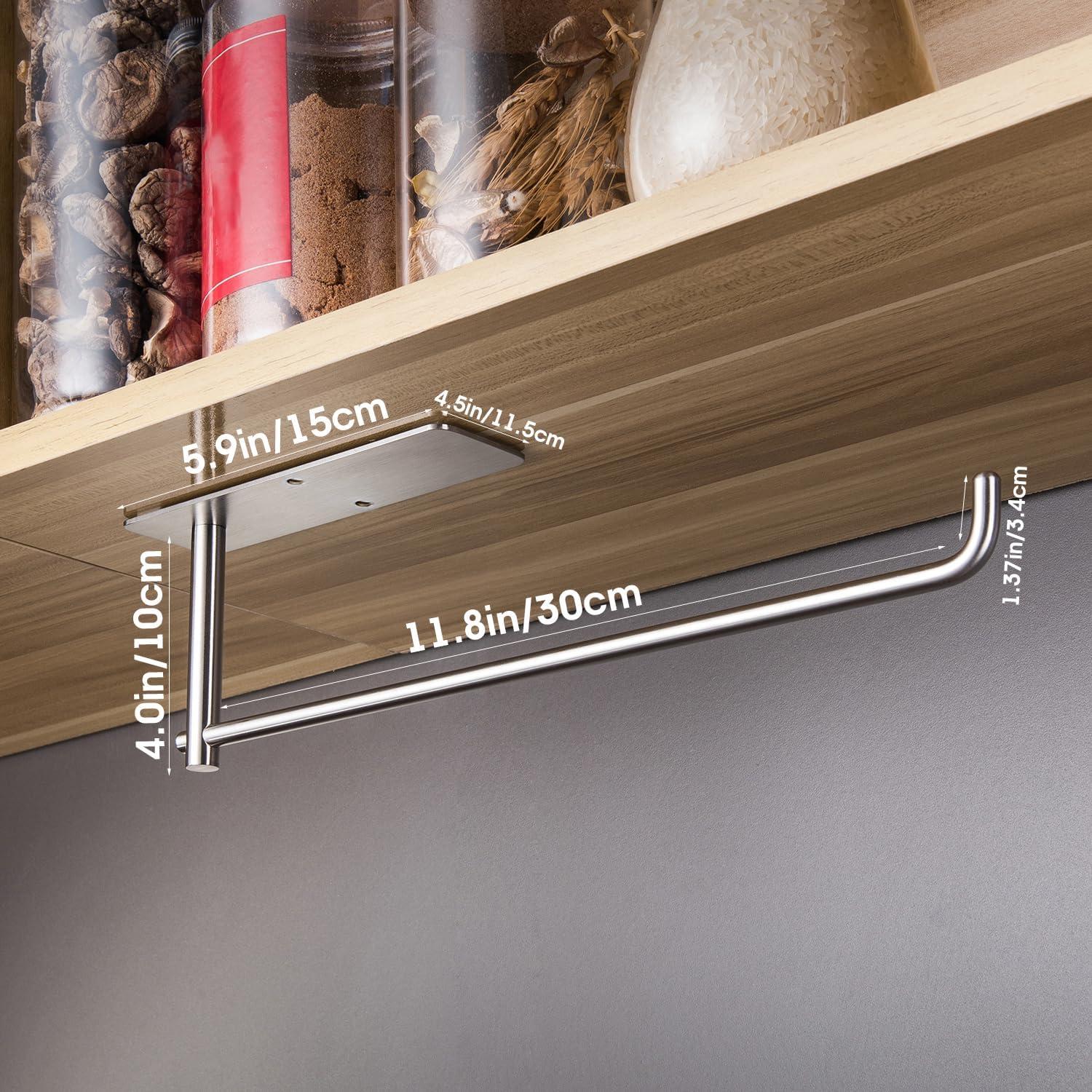 Stainless Steel Self-Adhesive Under Cabinet Paper Towel Holder