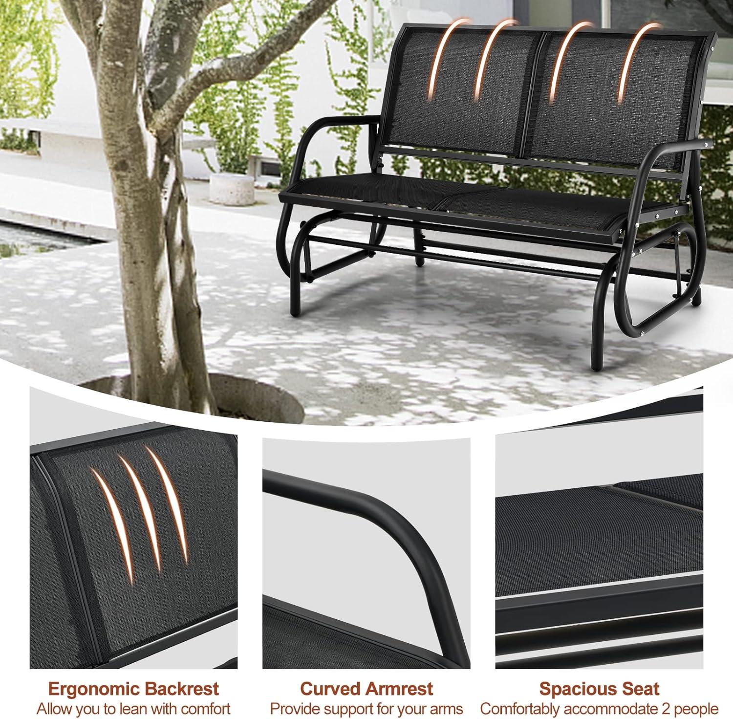 Lark Manor™ Annemaria Glider Metal Bench