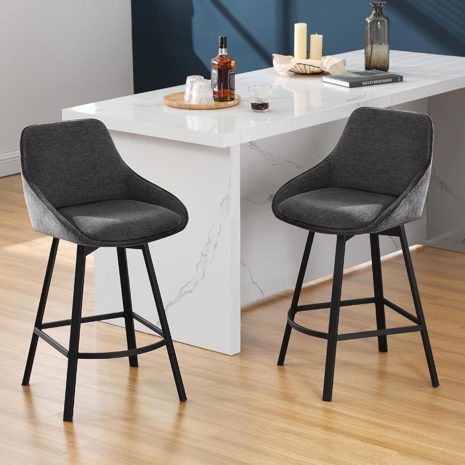 Corrigan Studio® Absalom Swivel 25.6'' Counter Stool (Set of 2)
