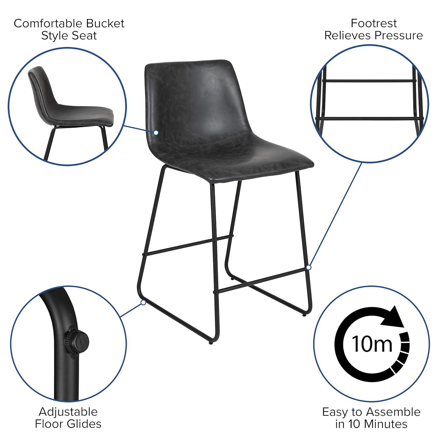 Flash Furniture Ringel Upholstered Counter Stool with Metal Frame