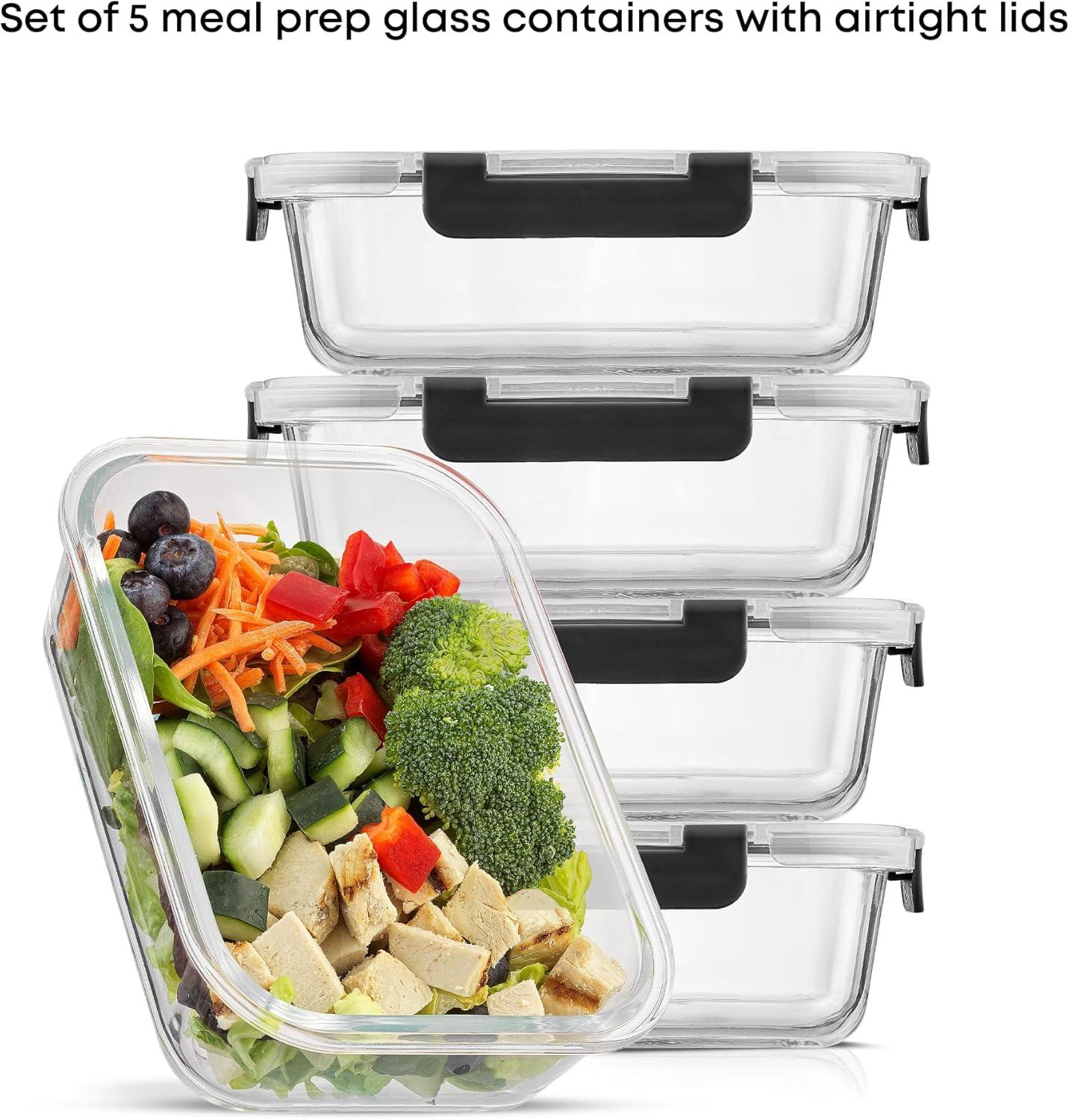 JoyJolt JoyJolt 10-Piece Glass Food Storage Container (Set of 5)