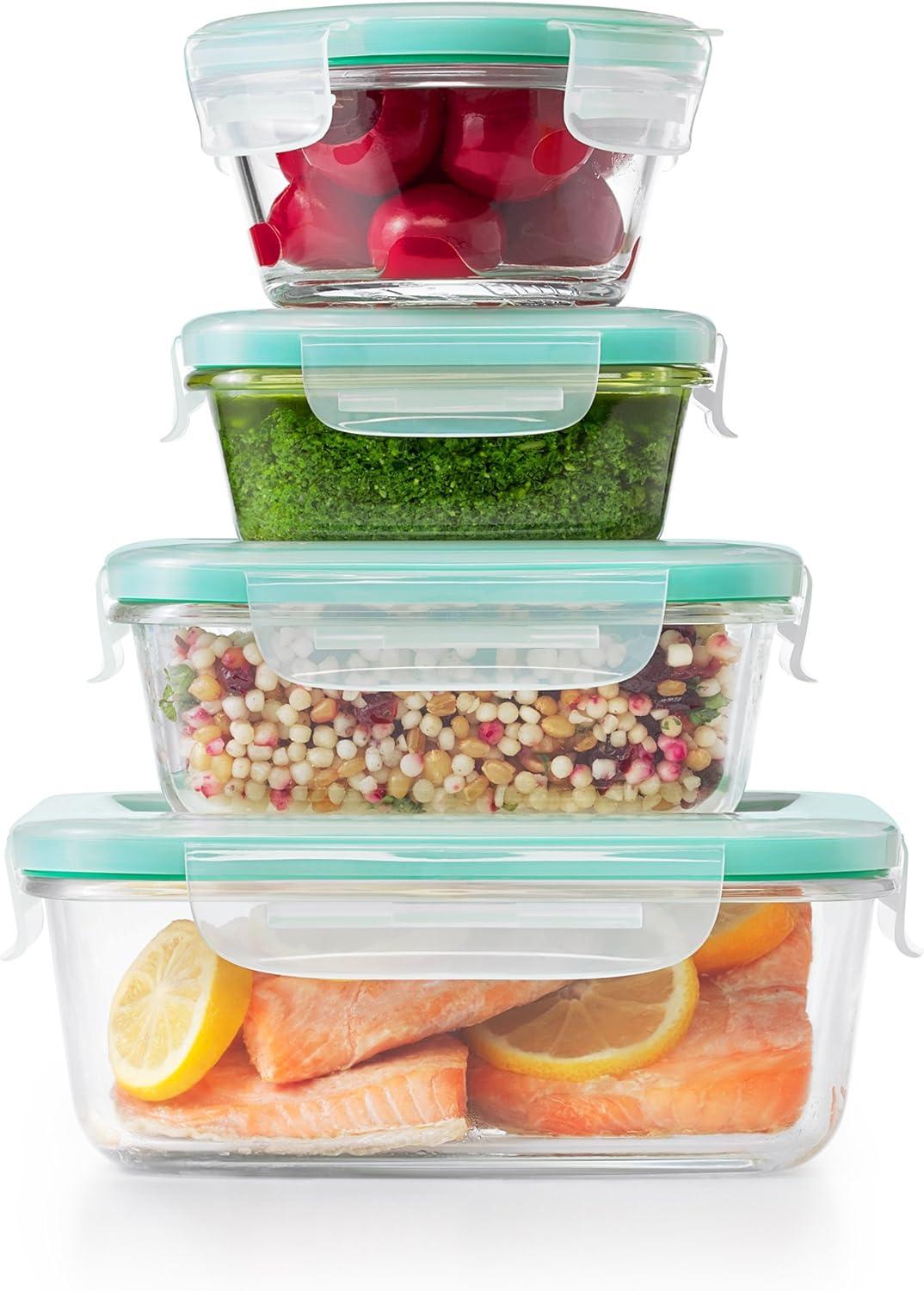 Clear Glass 12-Piece Meal Prep Storage Set with Snap Lids