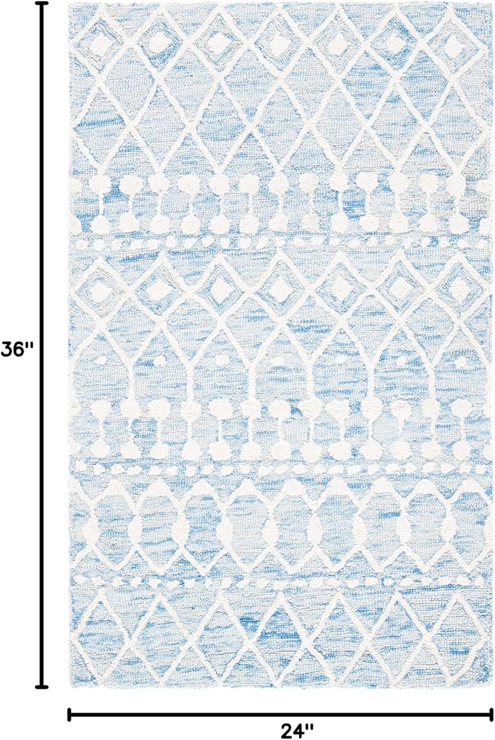 Blossom BLM115 Hand Tufted Accent Rug - Blue/Ivory - 2'x3' - Safavieh.