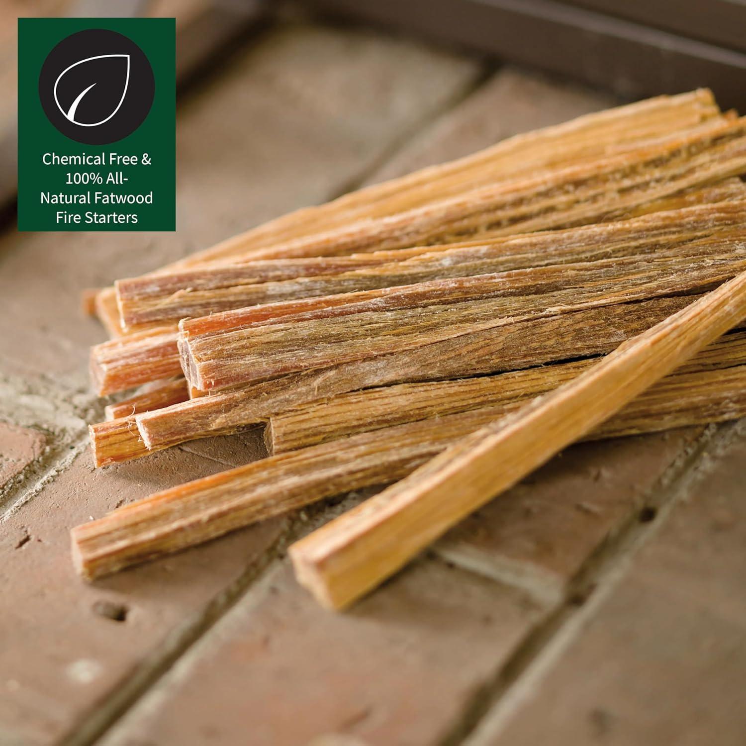 Plow & Hearth 2LBS Fatwood Fire Starter Sticks, Organic Kindling Sticks for Wood Stoves Fireplaces Campfires Fire Pits, Non Toxic