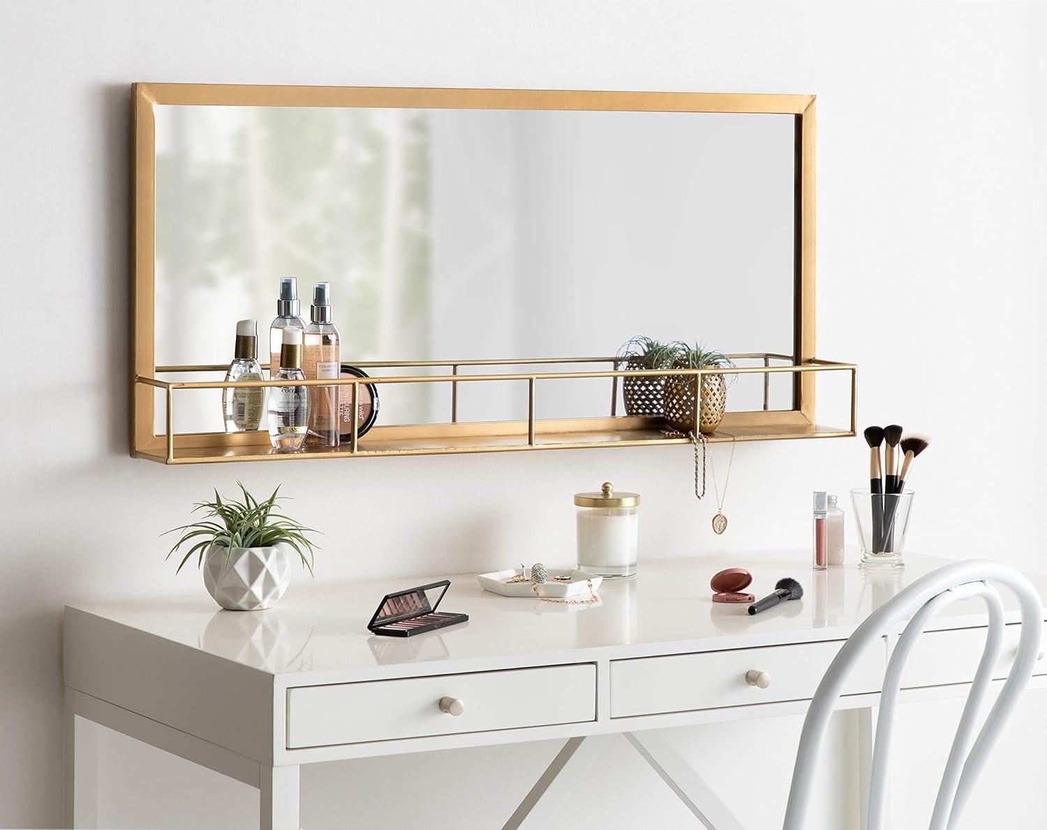 Jackson Metal Frame Mirror with Shelf - Kate & Laurel All Things Decor