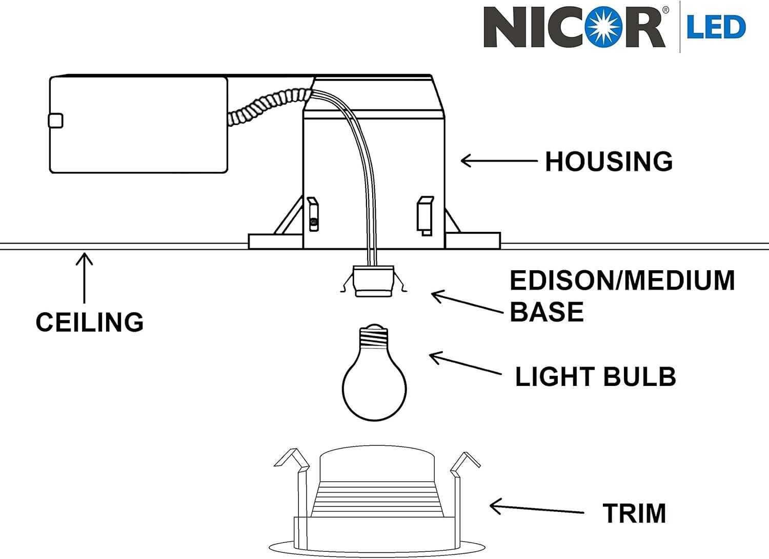 4'' Dimmable Standard Recessed Lighting Kit