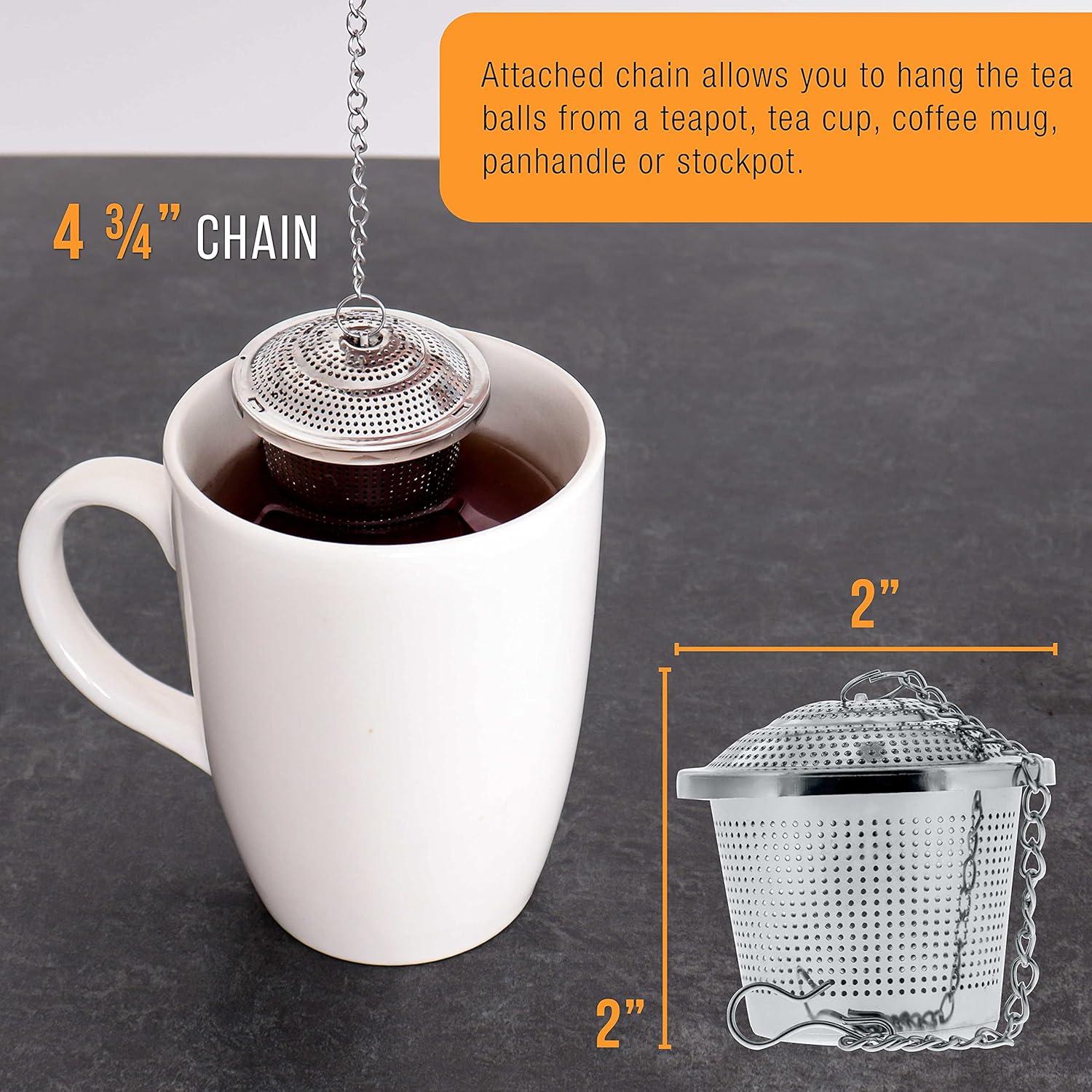 Lindbes 2 Premium Tea Infuser 2” Diameter Stainless Steel Single Cup Perfect Strainers for Loose Leaf Tea