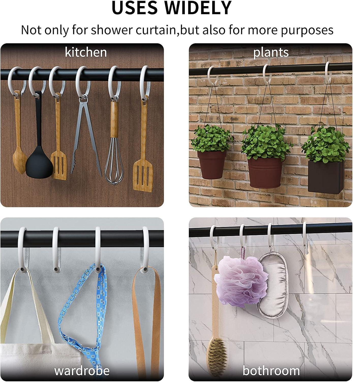 Solid Plastic Shower Curtain Hooks Rings