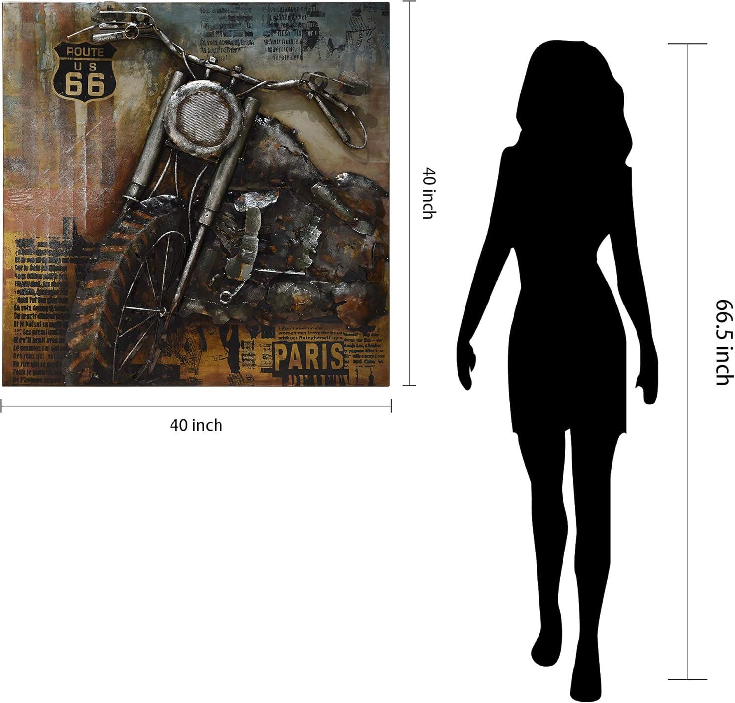 Empire Art Direct PMO-130310-4040 Primo Mixed Media Hand Painted Iron Wall Sculpture - Motorcycle 1