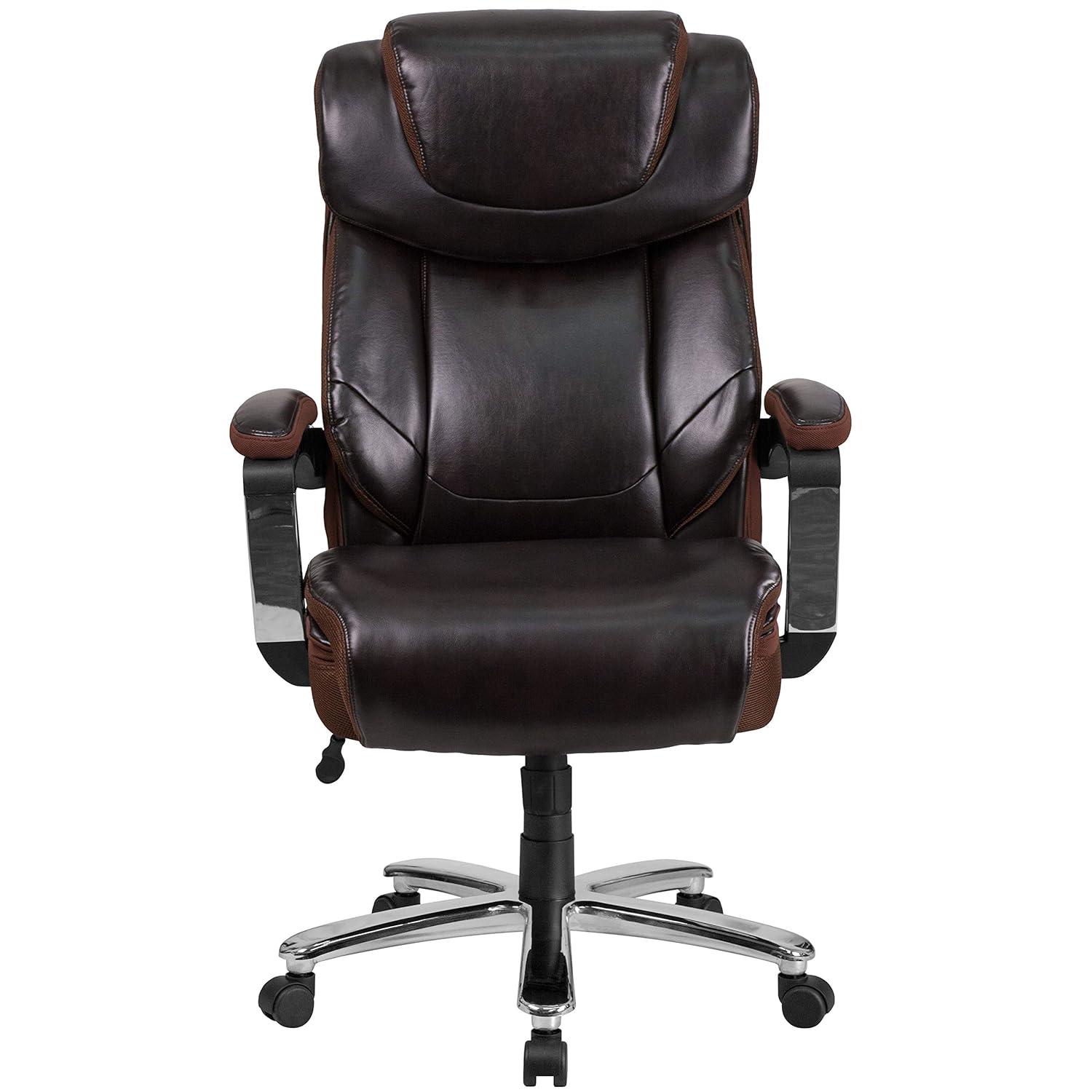 Inbox Zero Esmeralda Big & Tall LeatherSoft Ergonomic Office Chair with Headrest and Armrests