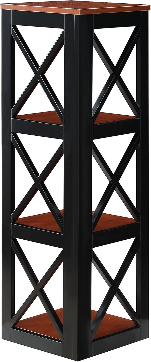 3 Tier Corner Bookcase, Cherry / Black