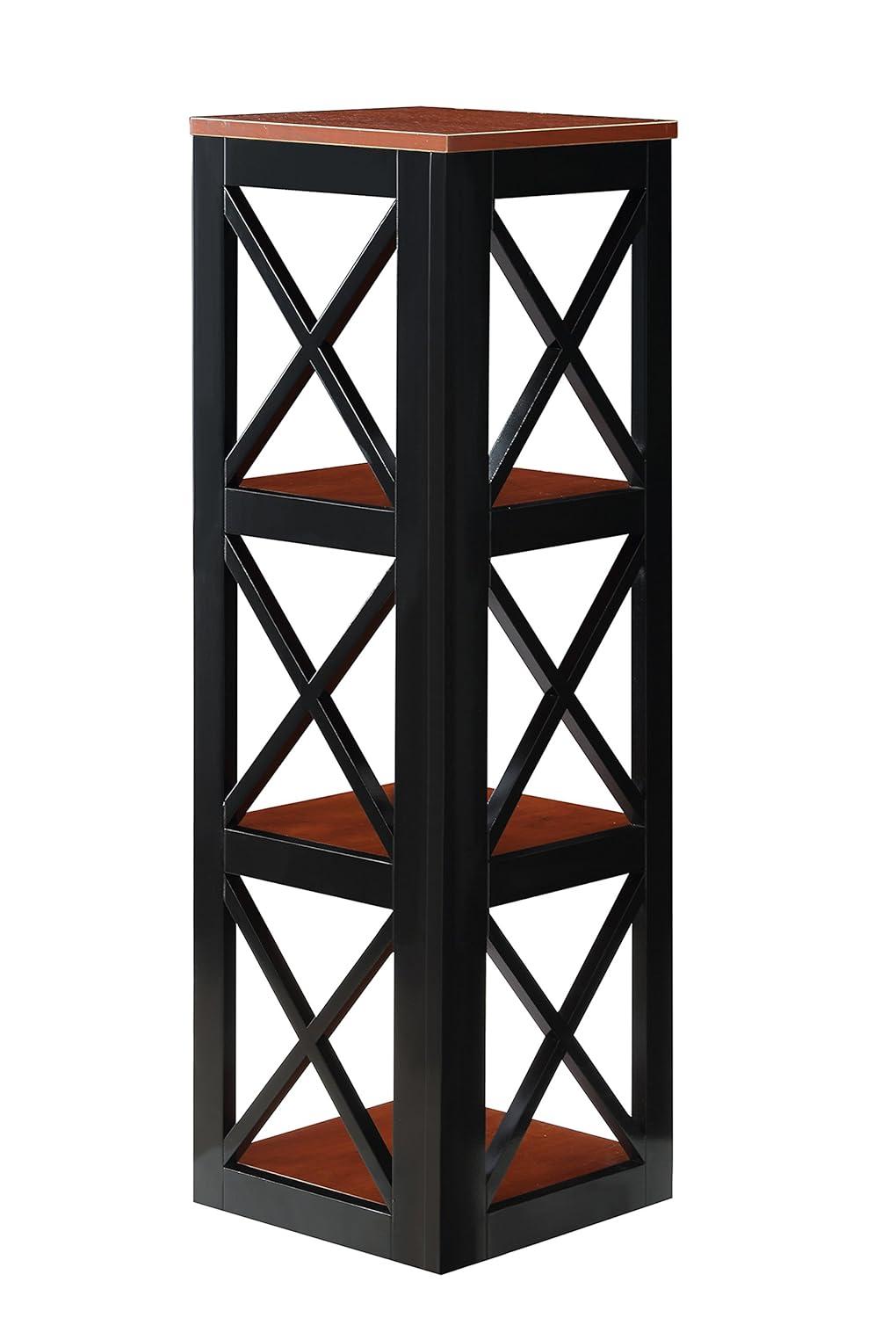 3 Tier Corner Bookcase, Cherry / Black