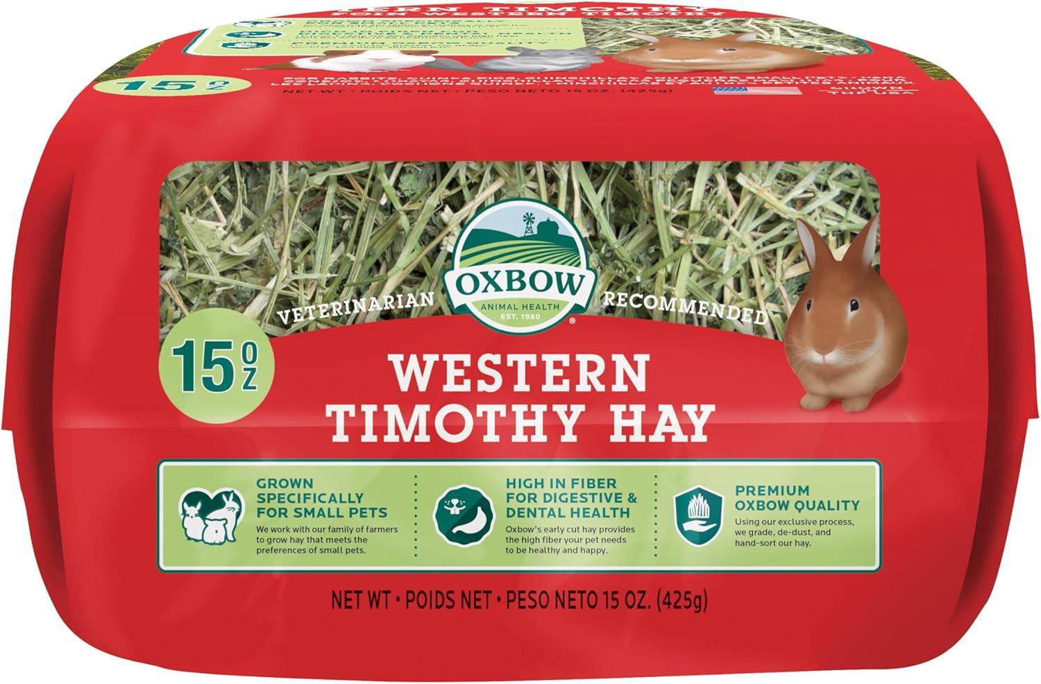 Oxbow Animal Health Western Timothy Hay for Pets, 15-Ounce