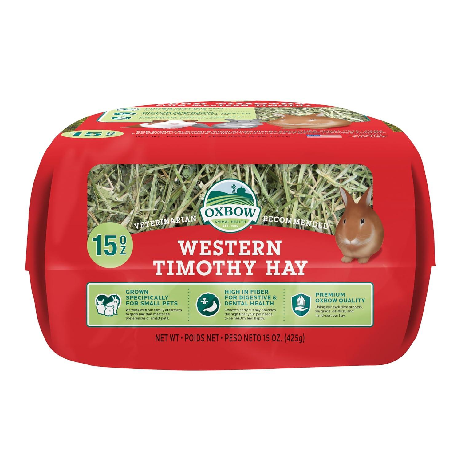 Oxbow Animal Health Western Timothy Hay for Pets, 15-Ounce