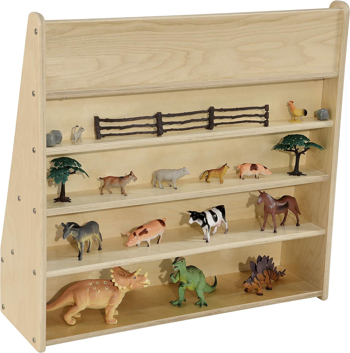 White Plywood Kids Book Display with Rear Storage