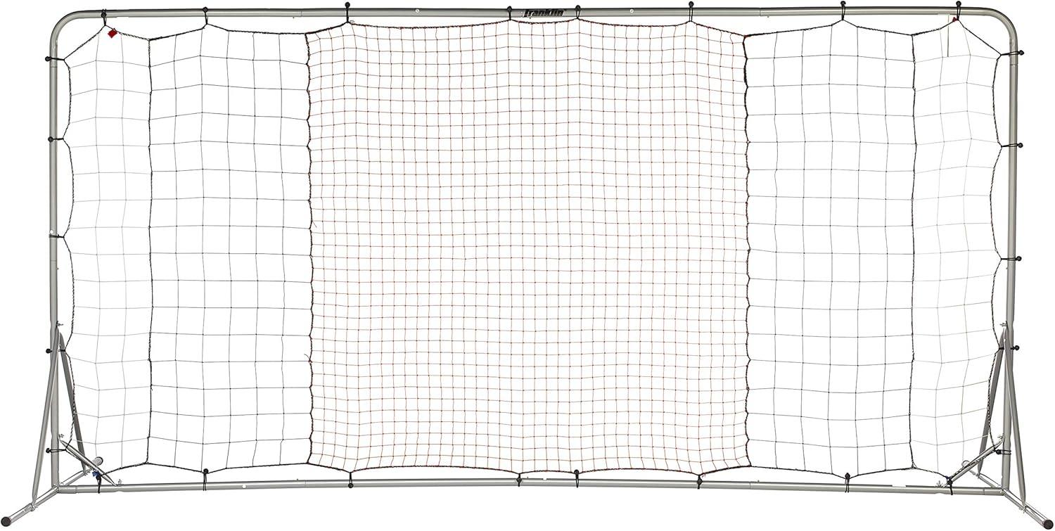 Franklin Sports Soccer Rebounder - Tournament Steel Rebounding Net -  Training - 12'x6' - Silver