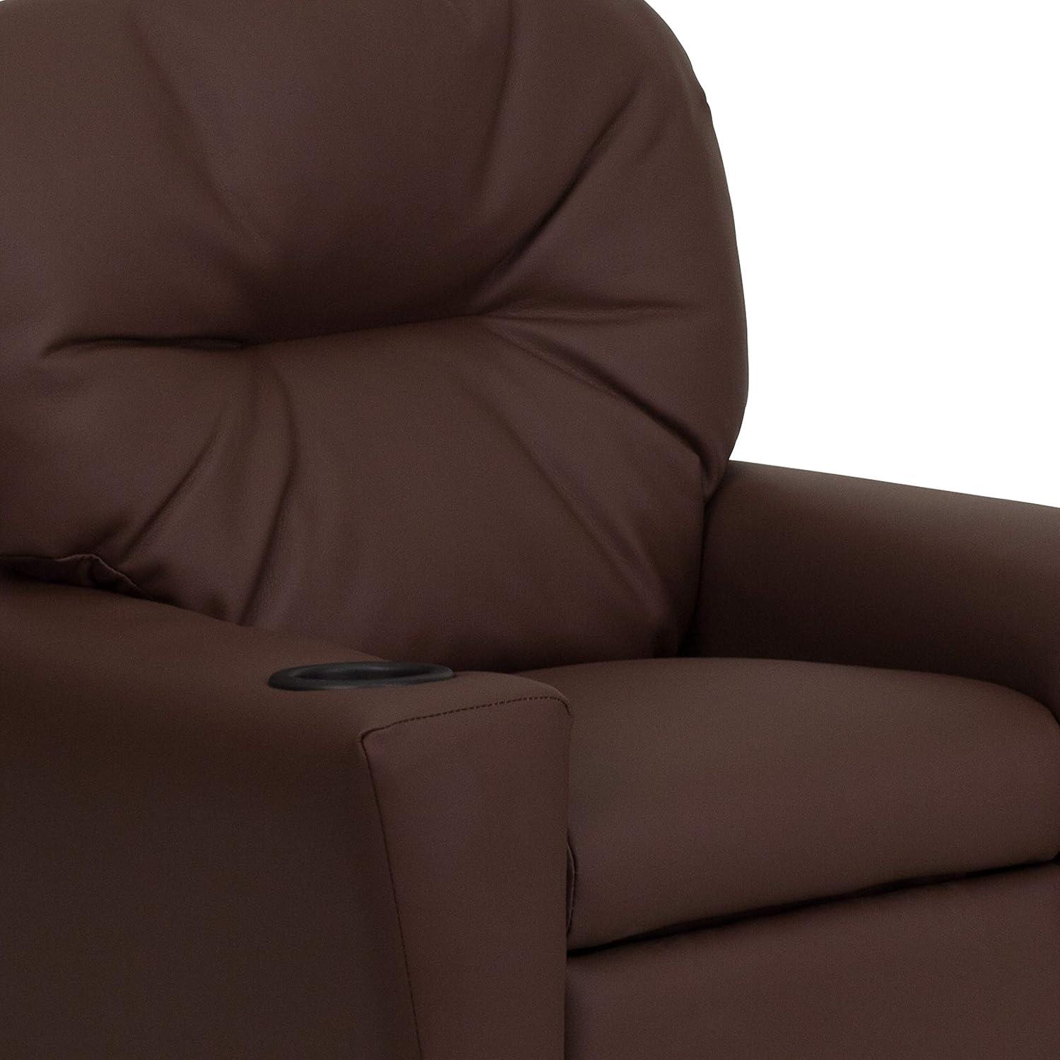 Flash Furniture Chandler Contemporary Brown LeatherSoft Kids Recliner with Cup Holder