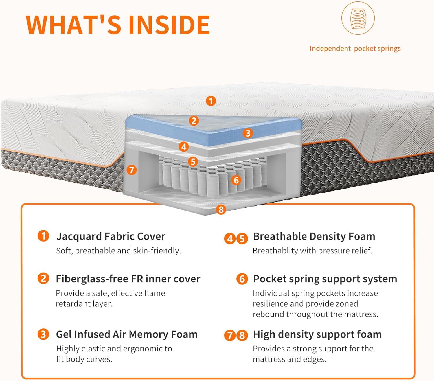 Zero Gravity Adjustable Bed with 14" Hybrid Mattress E3000 Series