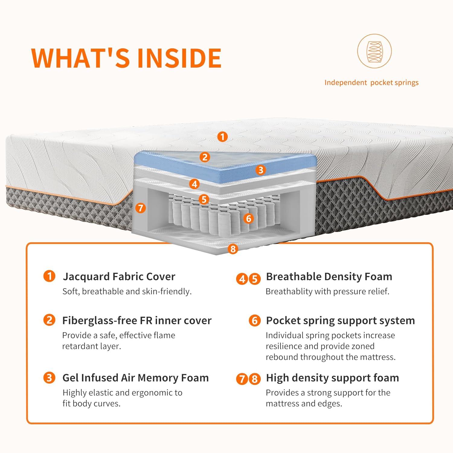 Zero Gravity Adjustable Bed with 14" Hybrid Mattress E3000 Series