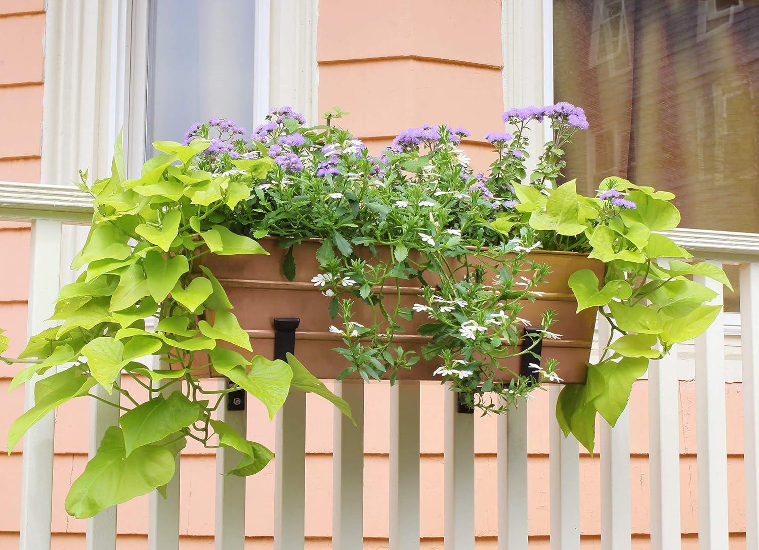 Medium Copper Plated Steel Window Flower Box Planter