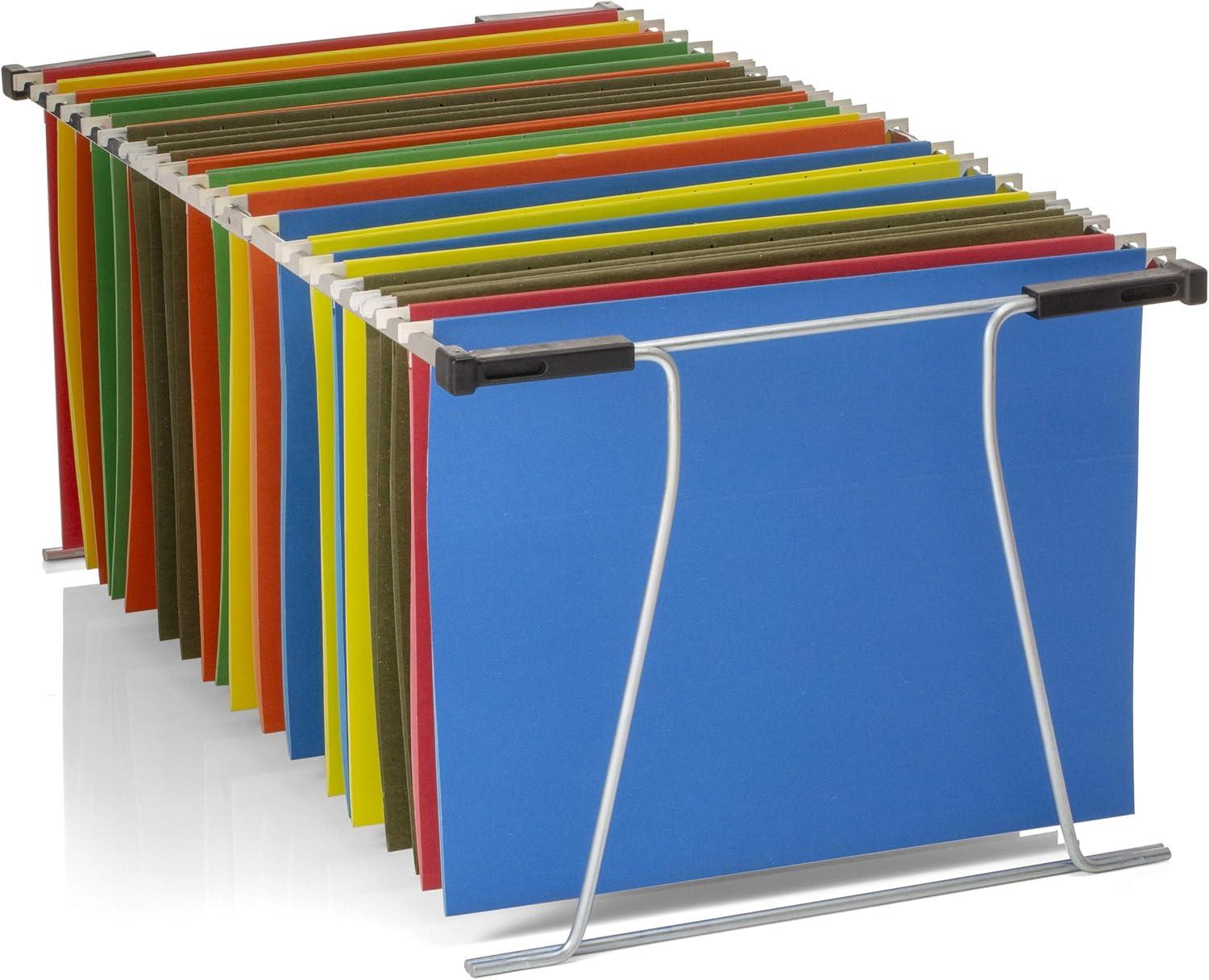 Officemate Universal Hanging File Frame, Letter and Legal Size, Rails 24" to 27", Steel, 1 Set (91966), Assorted Colors