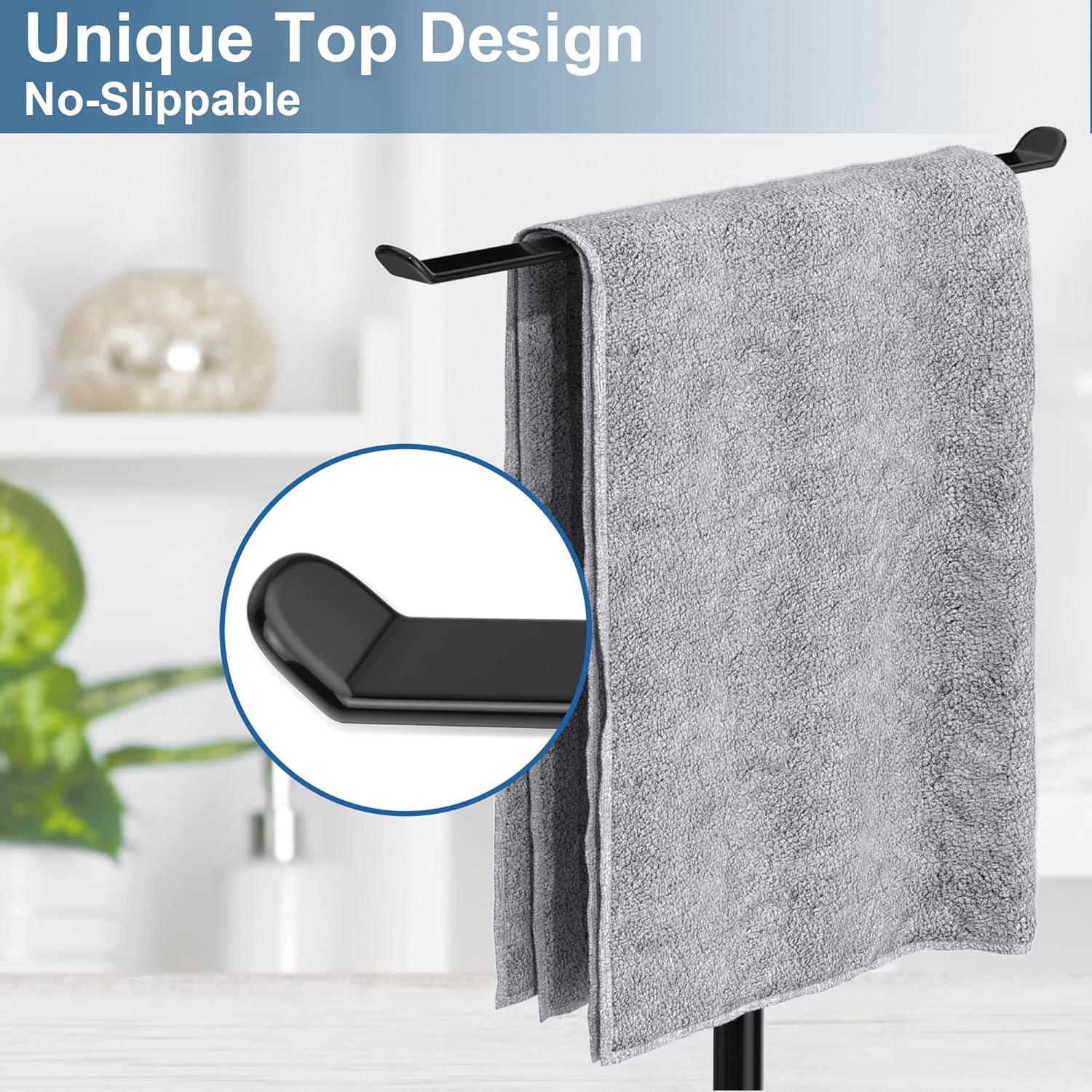 Hand Towel Holder For Bathroom, T-Shape Towel Rack Free-Standing, Highweight Base Bathroom Towel Rack, Stainless Steel Hand Towel Stand, Bathroom Organizer Countertop