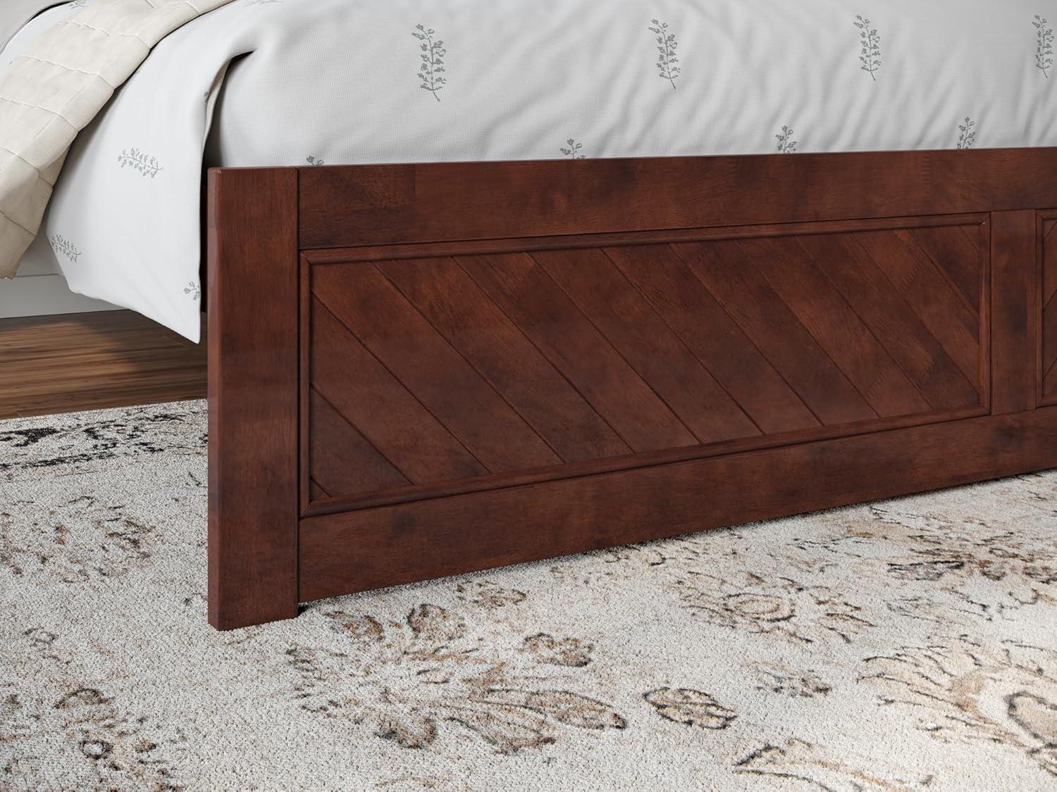 AFI Canyon Walnut Solid Wood Platform Bed with Matching Footboard, King