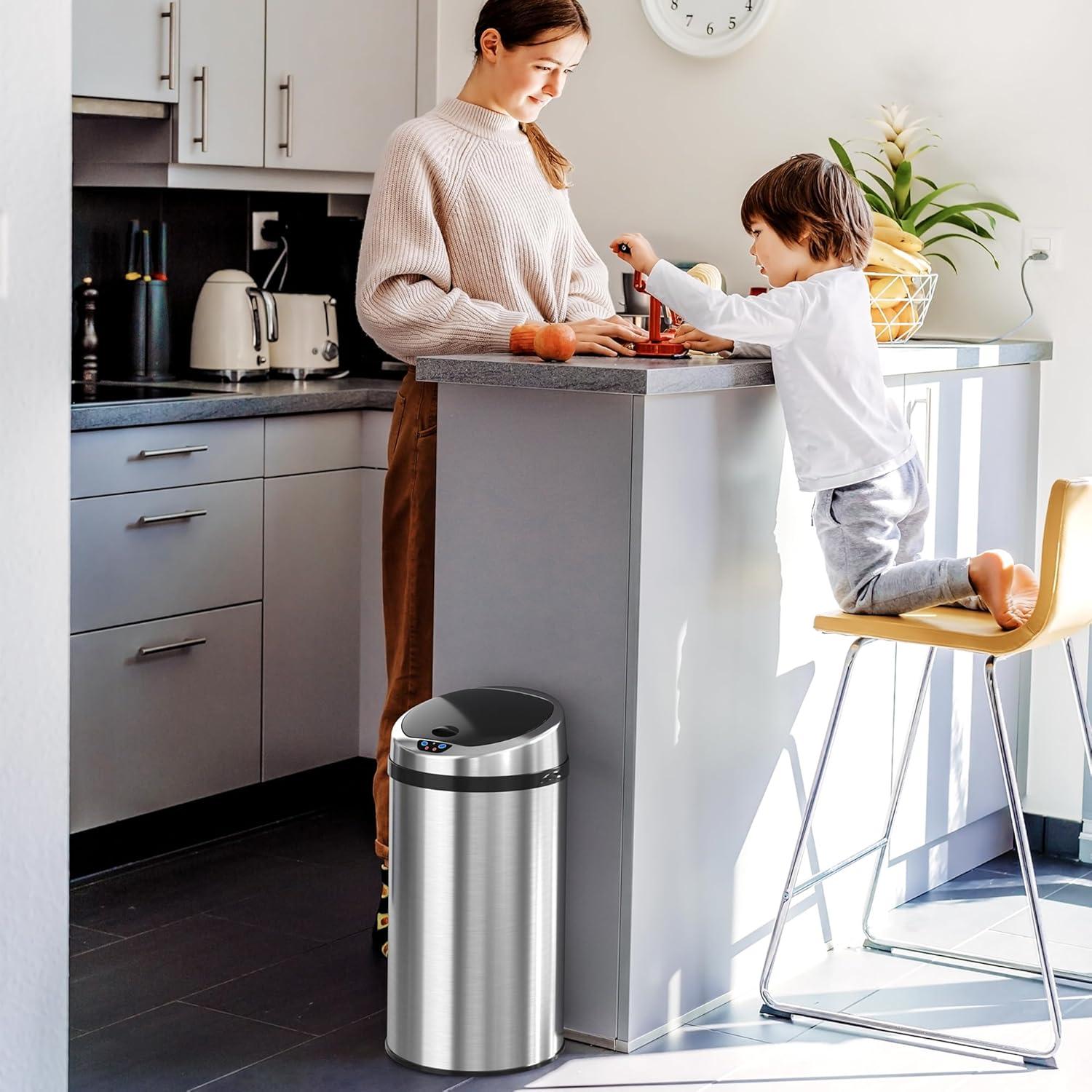 Stainless Steel 8 Gallon Motion Sensor Trash Can