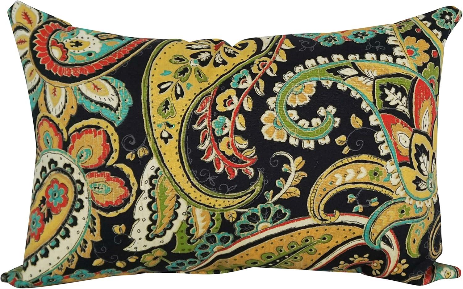 Hadia Franco Noir Rectangular Spun Polyester Outdoor Lumbar Pillow Set