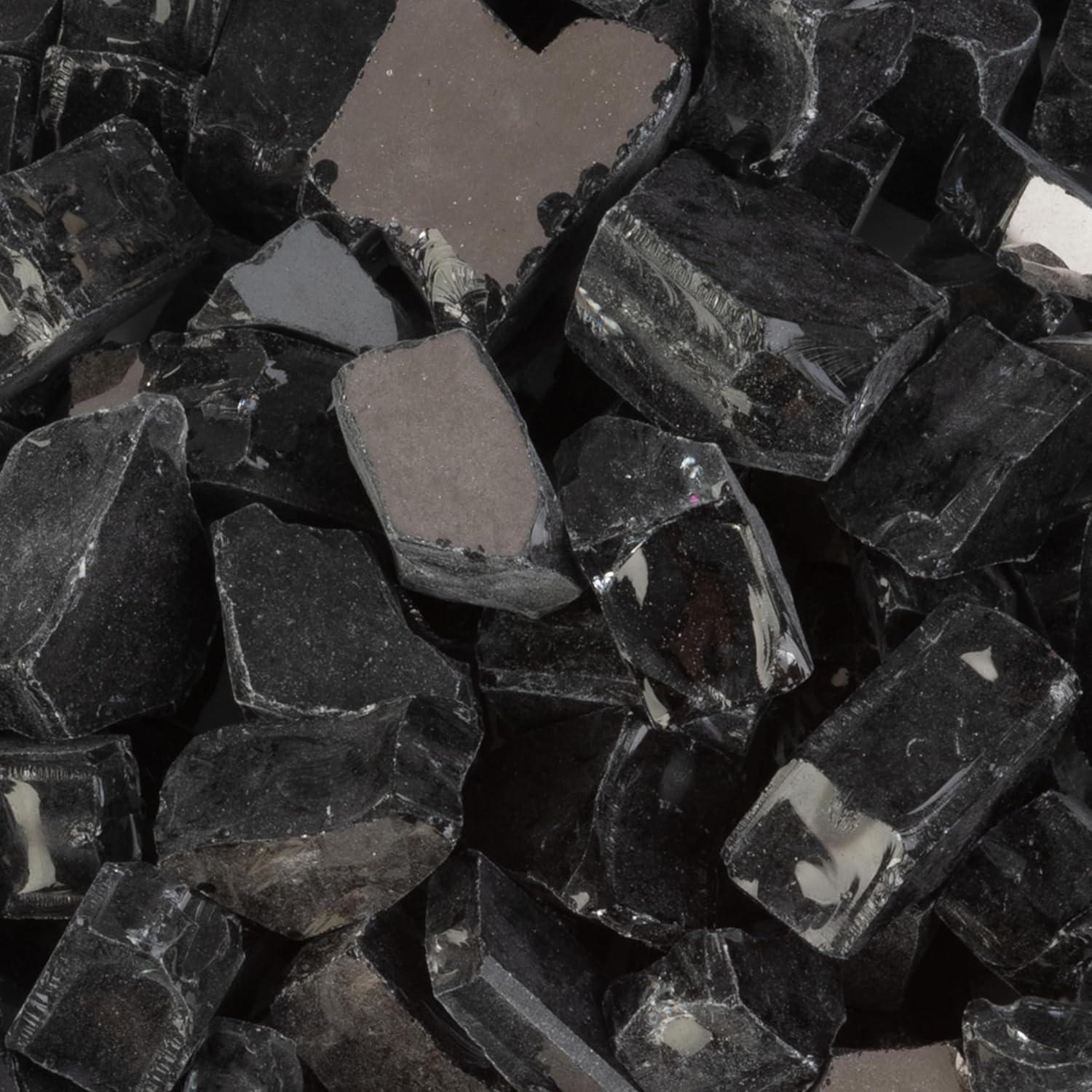 Pure Garden 10lbs Fire Pit Glass - 1/2-Inch Crushed Glass Rocks for Fireplaces, Landscape, Aquariums, or Vases