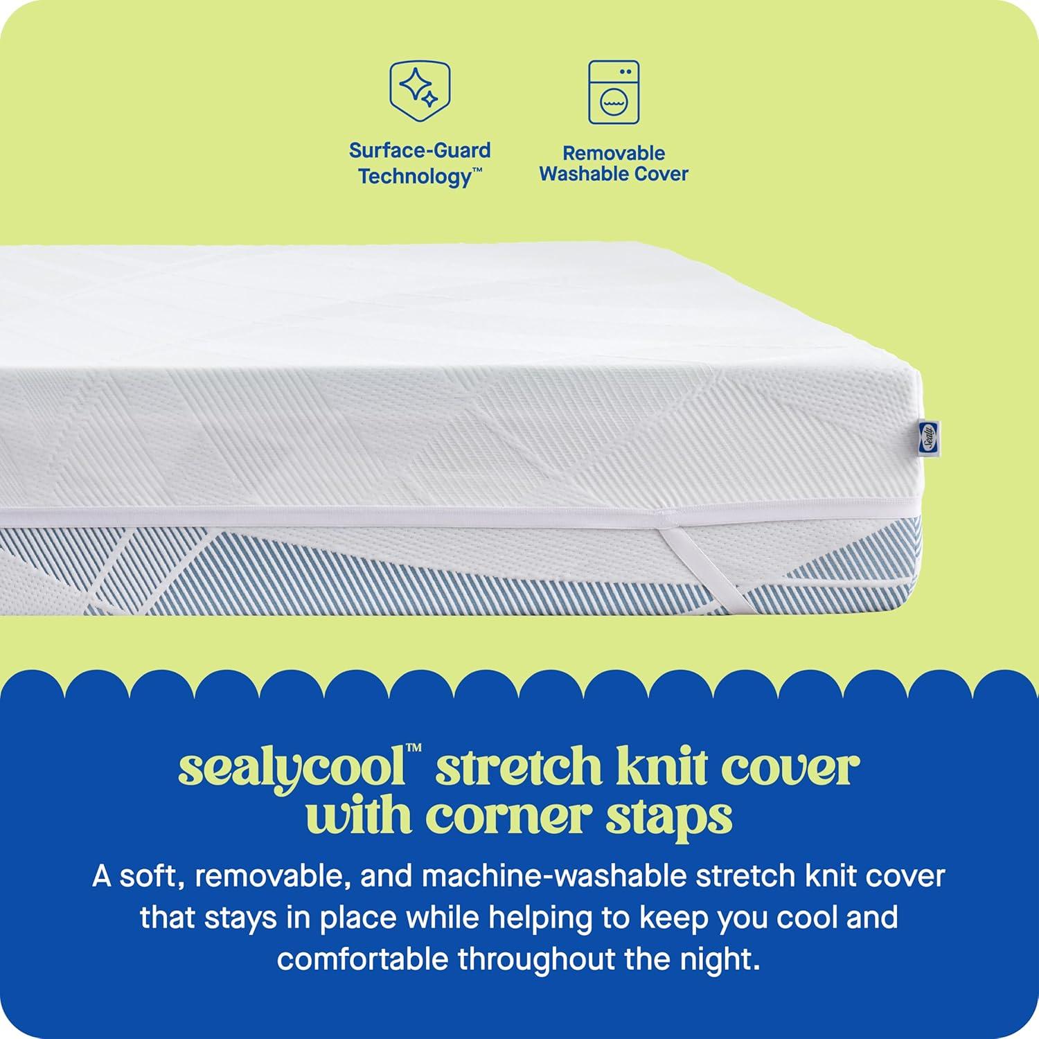 Sealy Dreamlife 2” Medium Gel Memory Foam Mattress Topper with Cooling Cover