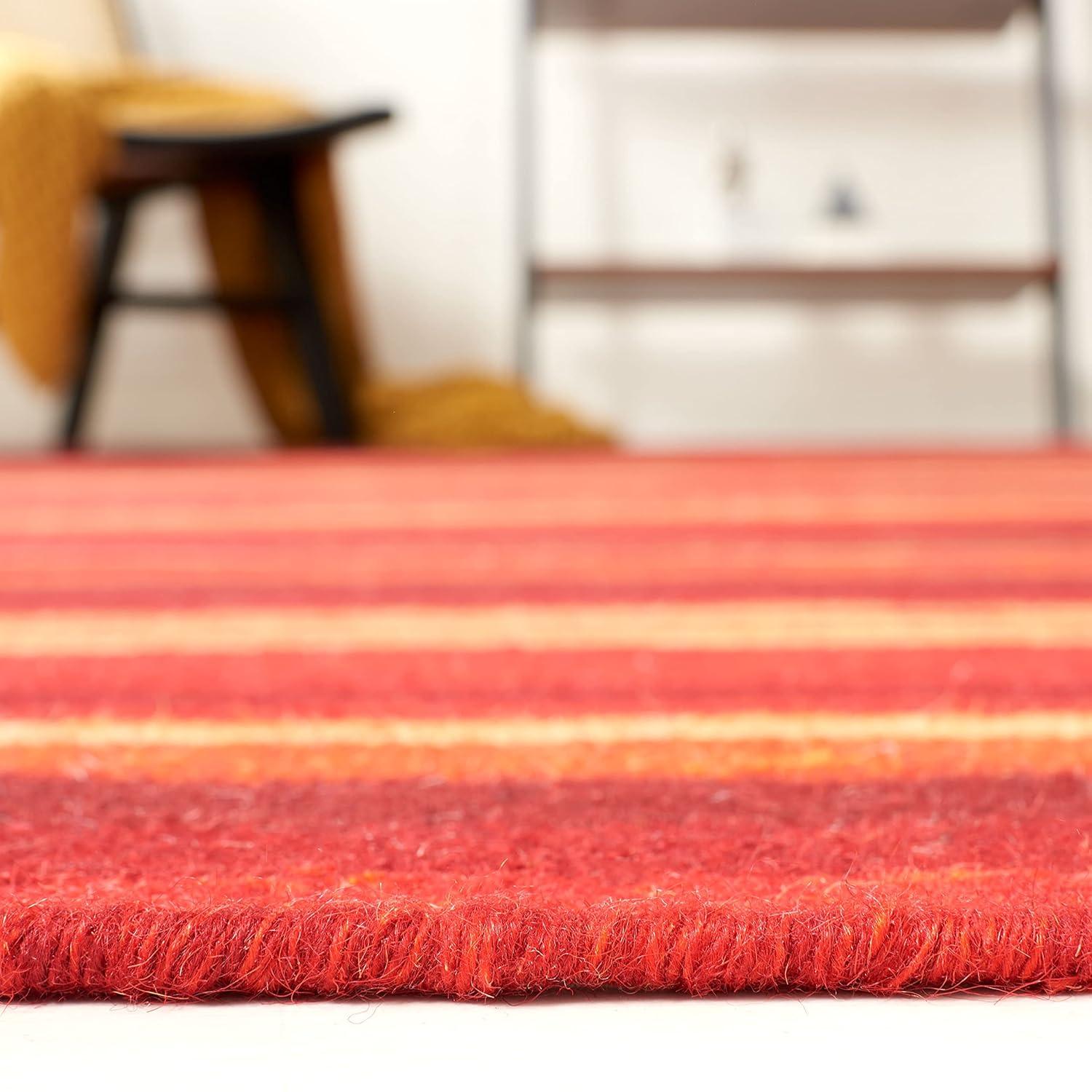 Striped Kilim STK601 Hand Loomed Indoor Area Rug - Red - 4'x6' - Safavieh