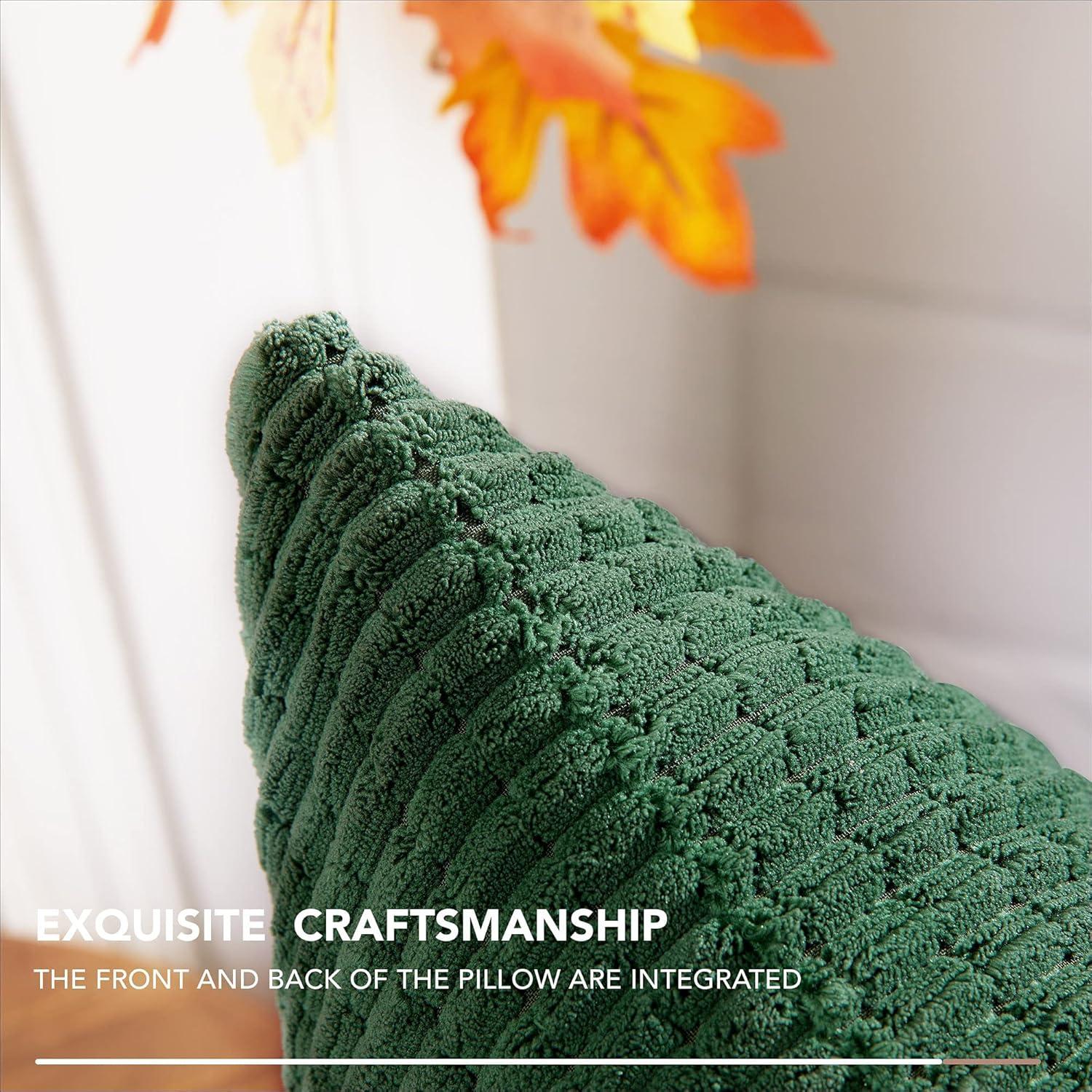 Deconovo Decorative Velvet Throw Pillow Covers, Set of 2, Soft & Elegant Cushion Covers for Sofa, Bedroom, Living Room & Home Decor, Wave/Cream White, 16x16 Inch