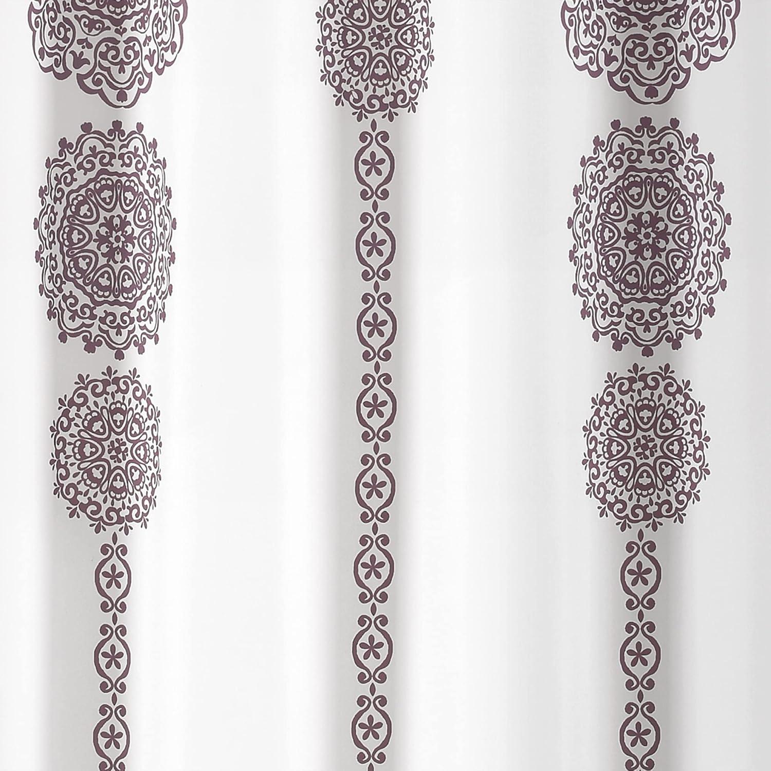 Lush Decor Stripe Medallion Shower Curtain
