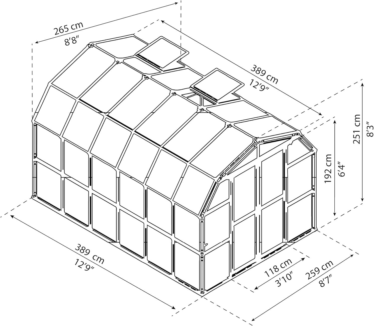 Canopia Palram - Canopia Prestige 2 Twin Wall 8' W Greenhouse with Starter Kit