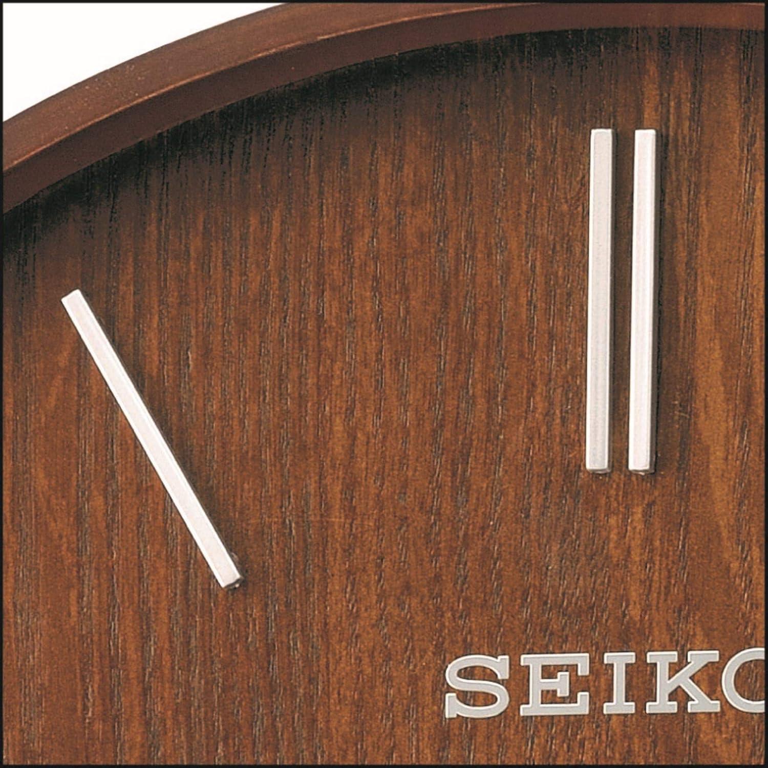 Seiko 13" Maddox Wooden Wall Clock, Brown