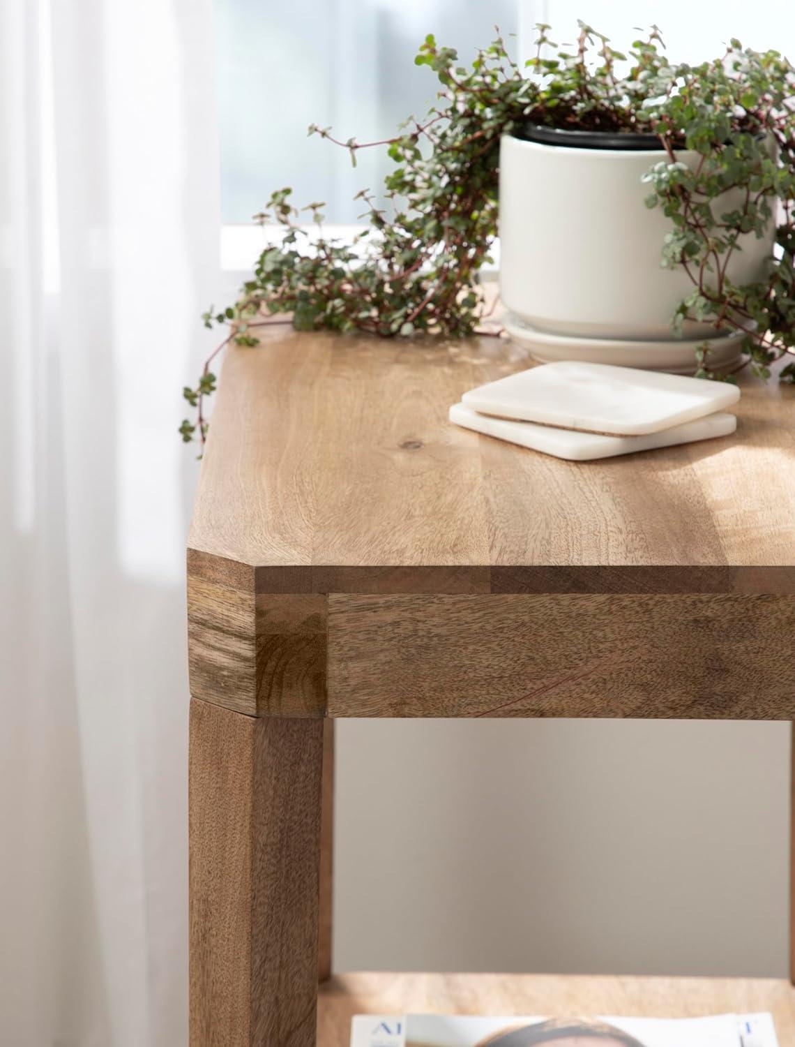 Kate and Laurel Talcott Rectangle Wood Side Table, 22x14x26, Natural