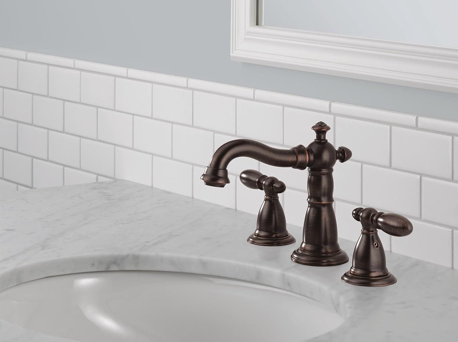 Victorian Widespread Bathroom Faucet with Drain Assembly