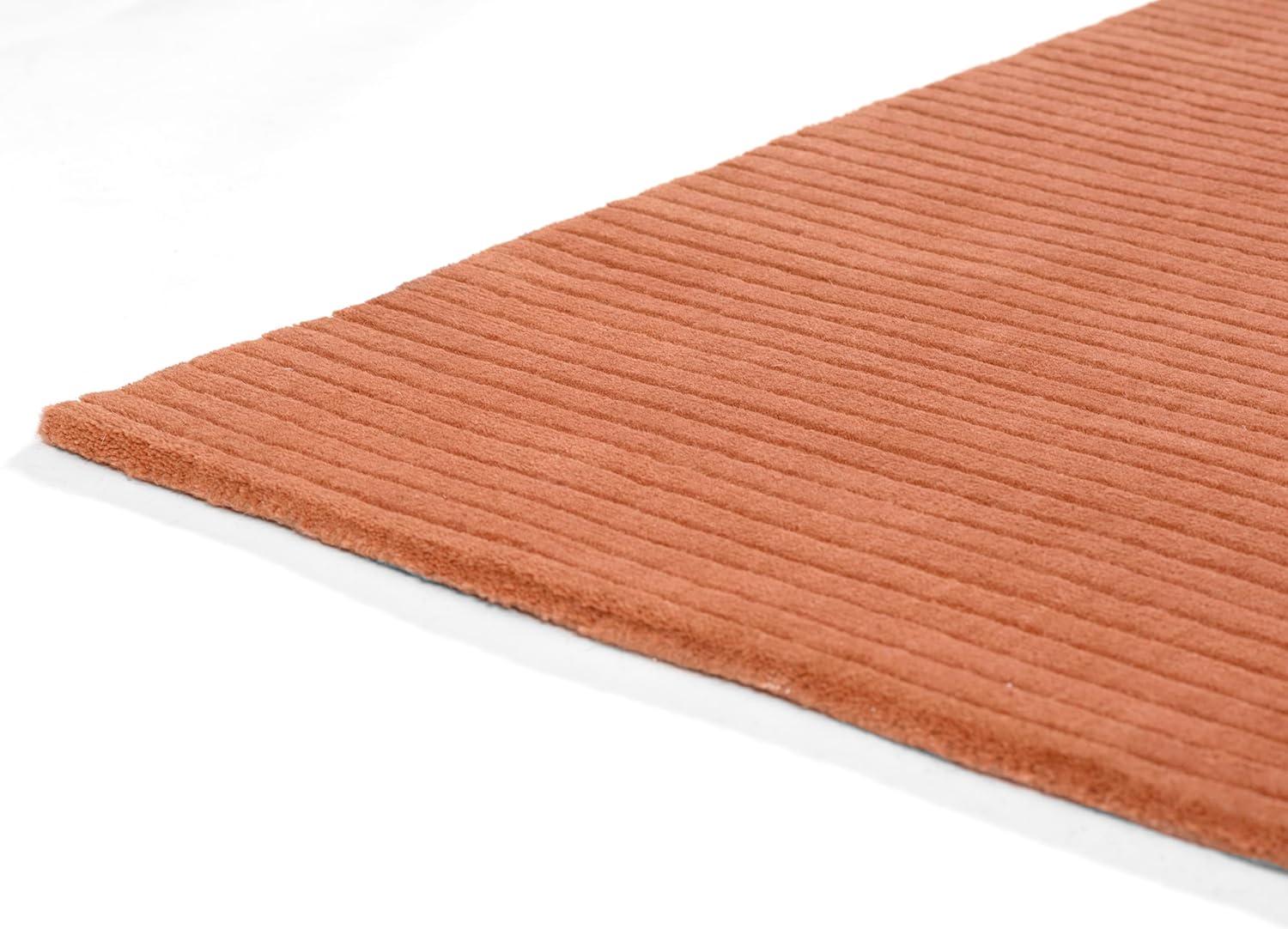 Momeni 5'x8' Asher Solid Handloomed Area Rug Rust: Wool, Medium Pile, Handmade, Indoor Use, Cotton Backing